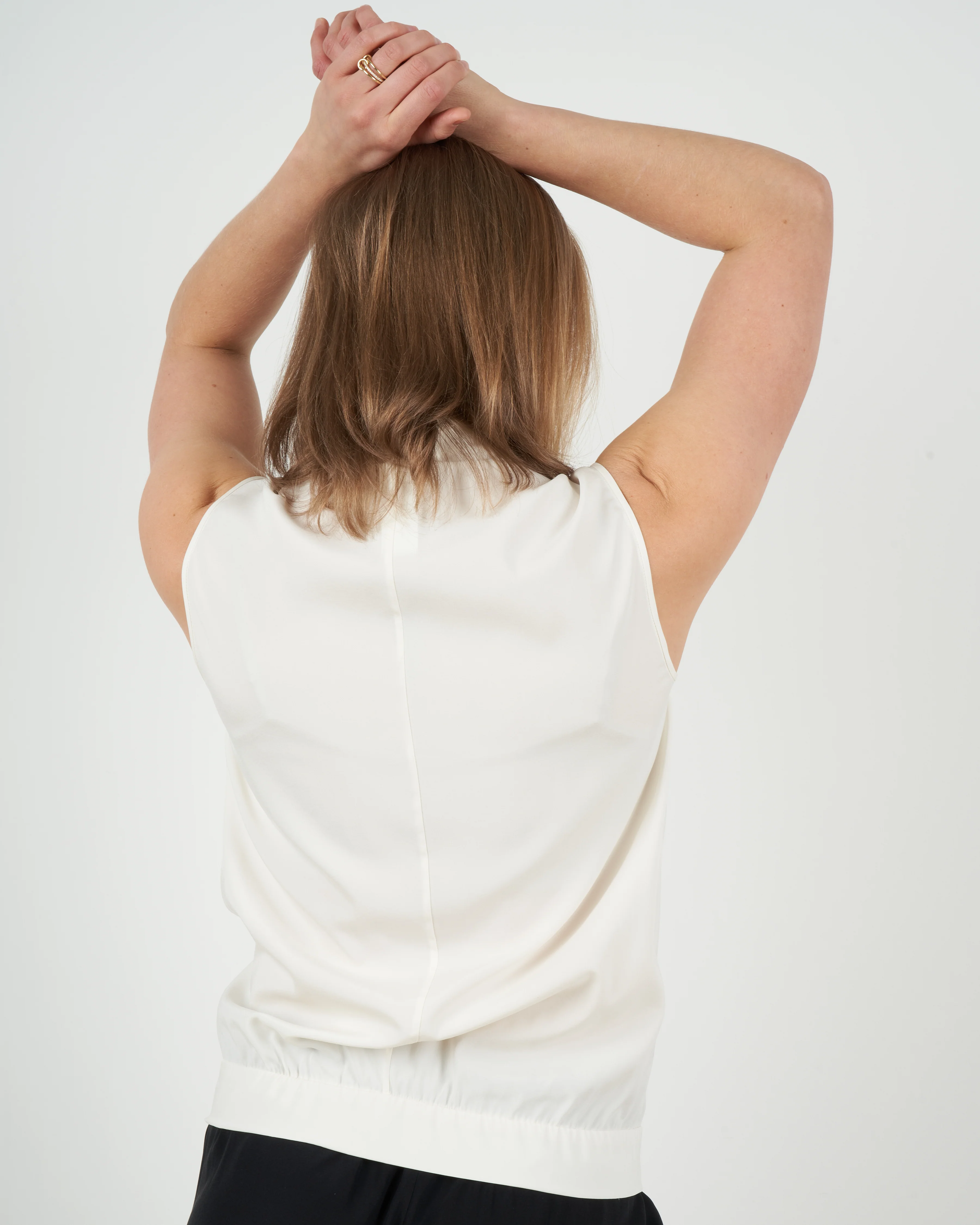 jazmin silk charmeuse top - white pepper - Image 5
