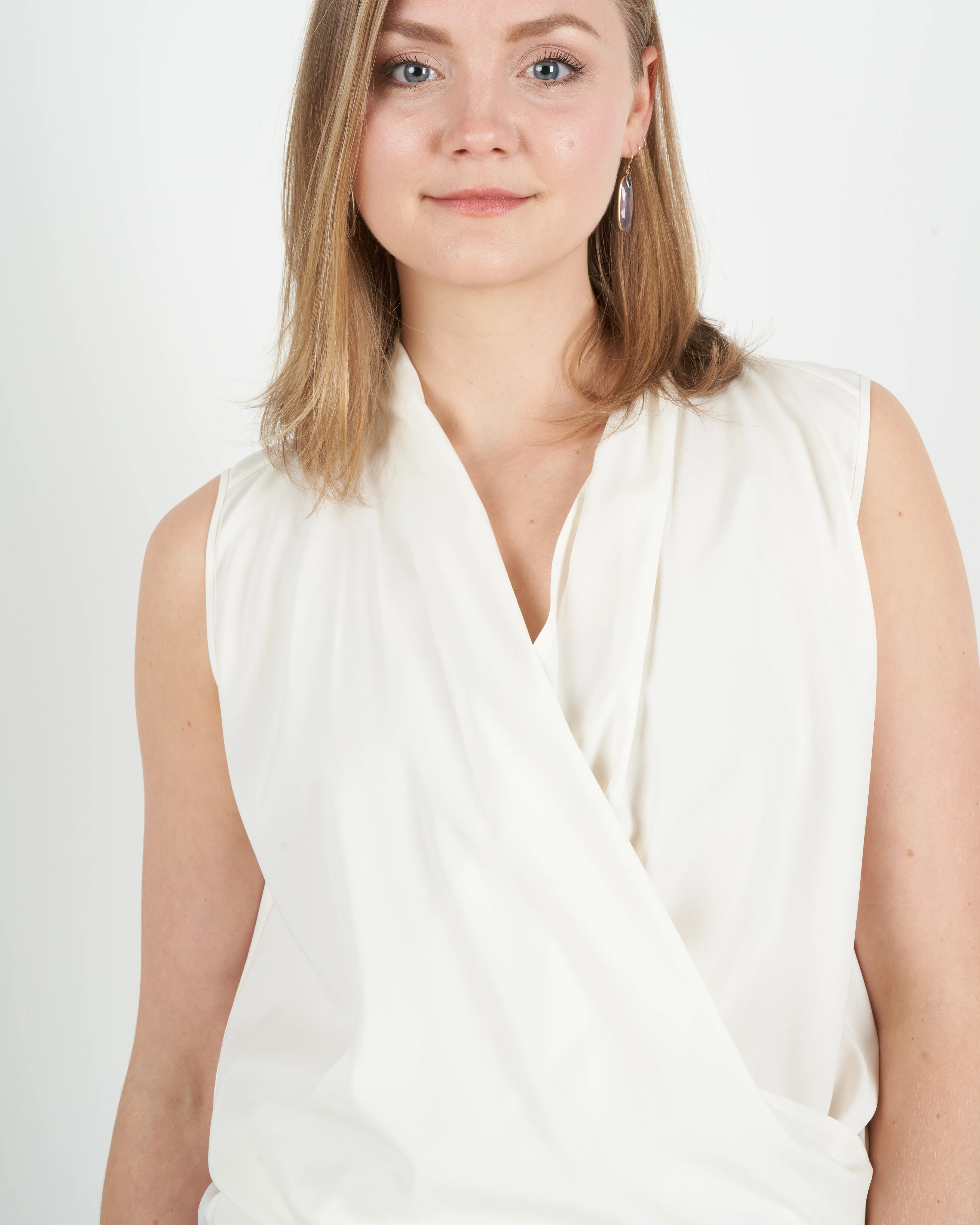 jazmin silk charmeuse top - white pepper - Image 6