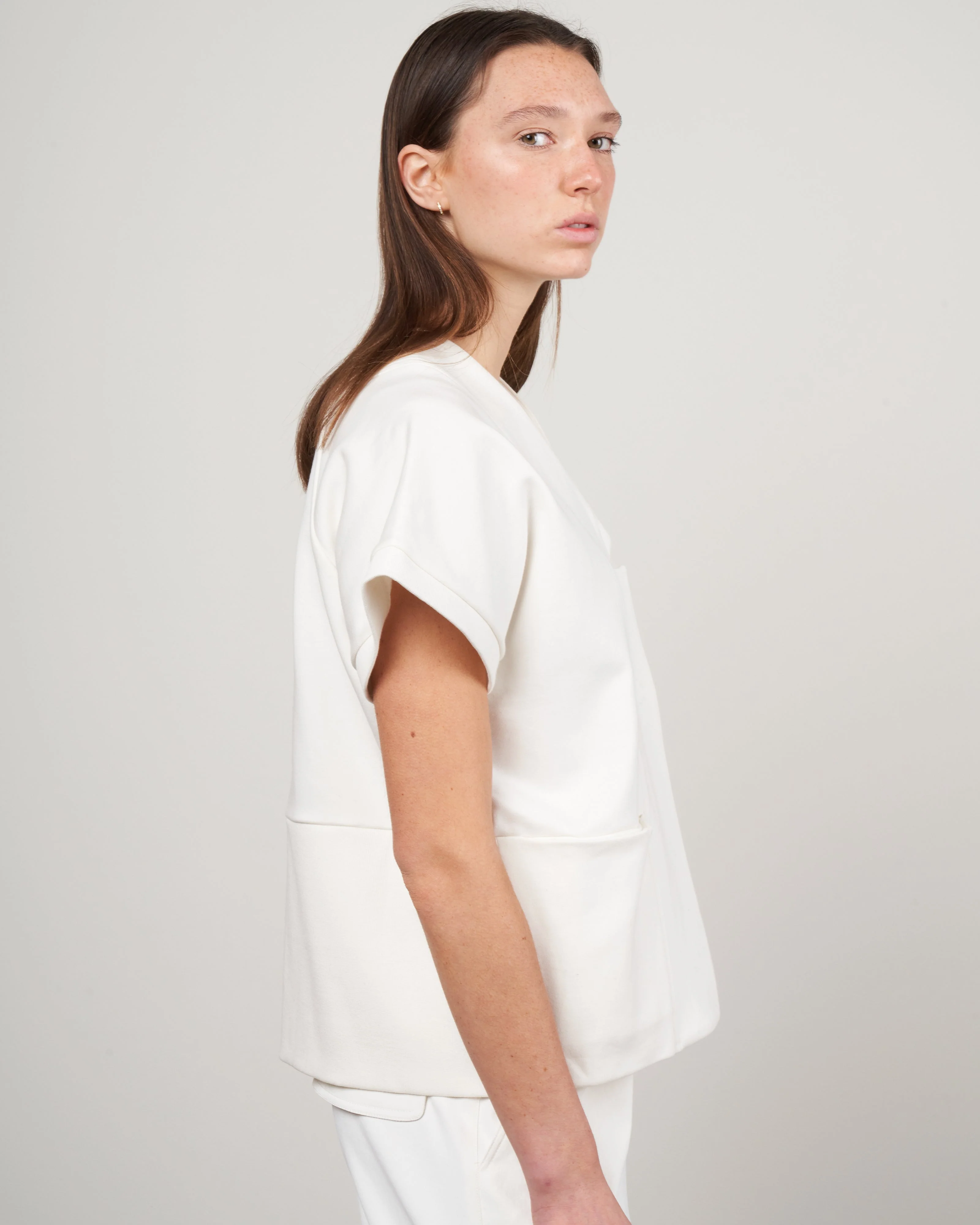 saban waistcoat - chalk french terry - Image 3