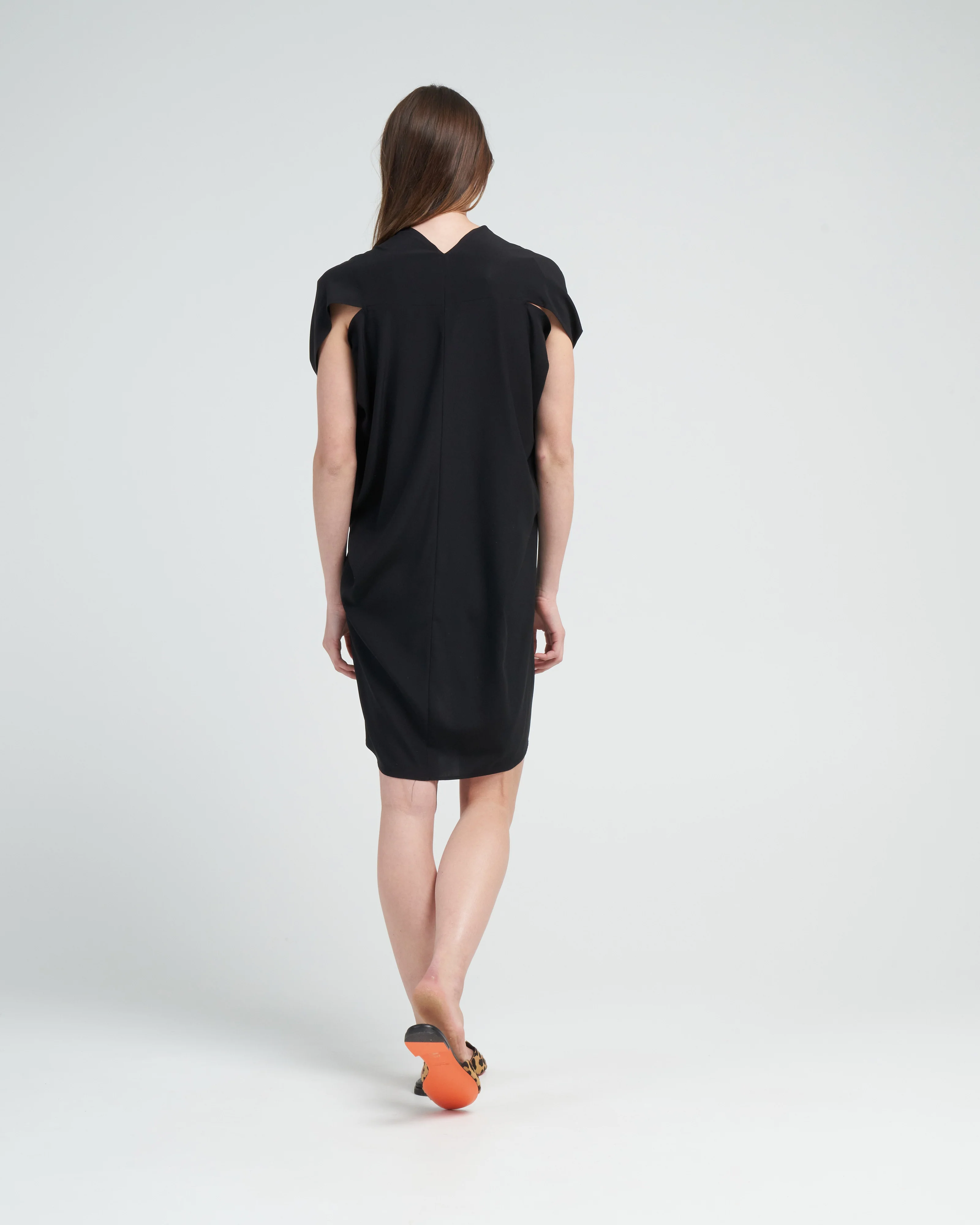 simple foil mini dress - black - Image 4