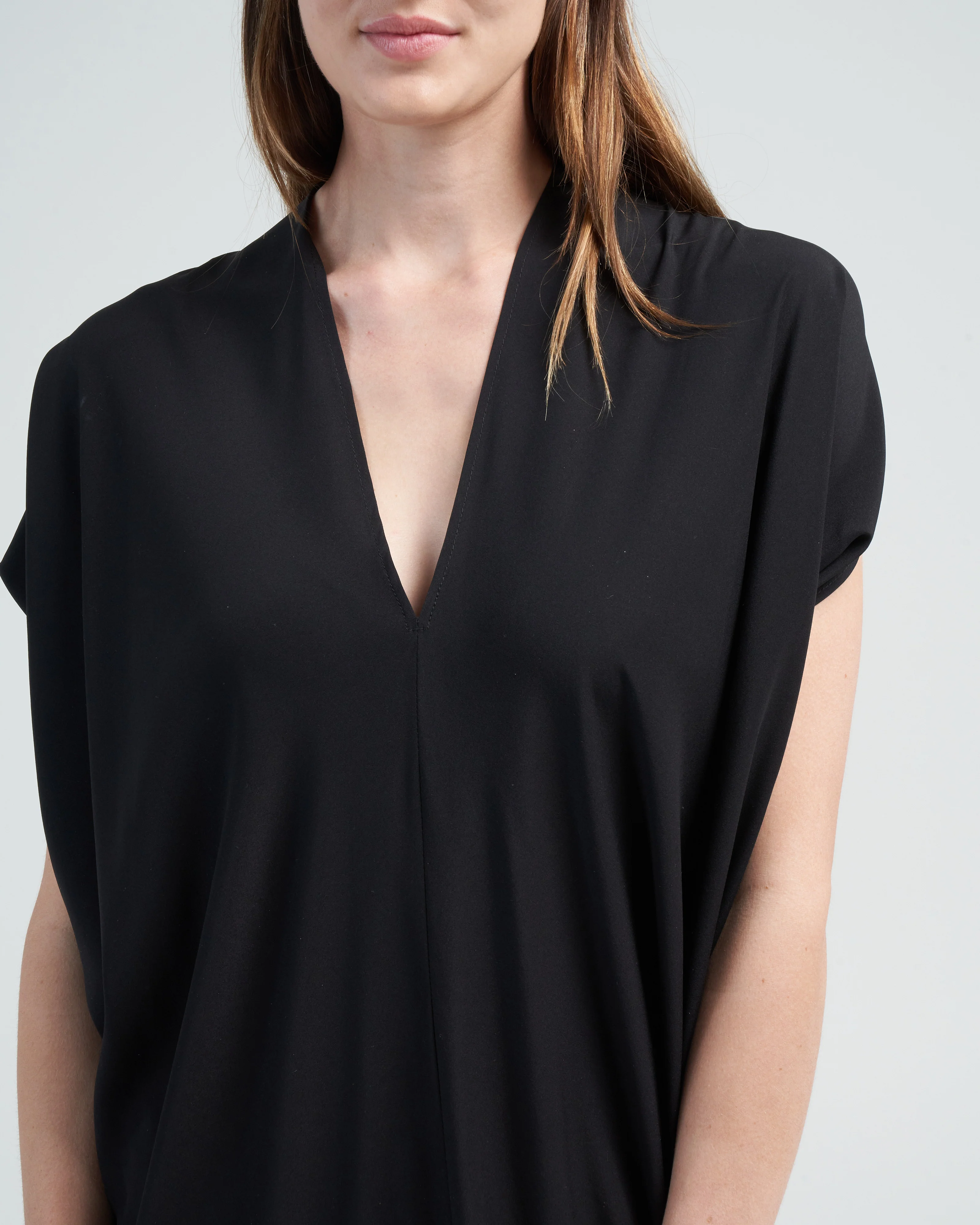 simple foil mini dress - black - Image 5
