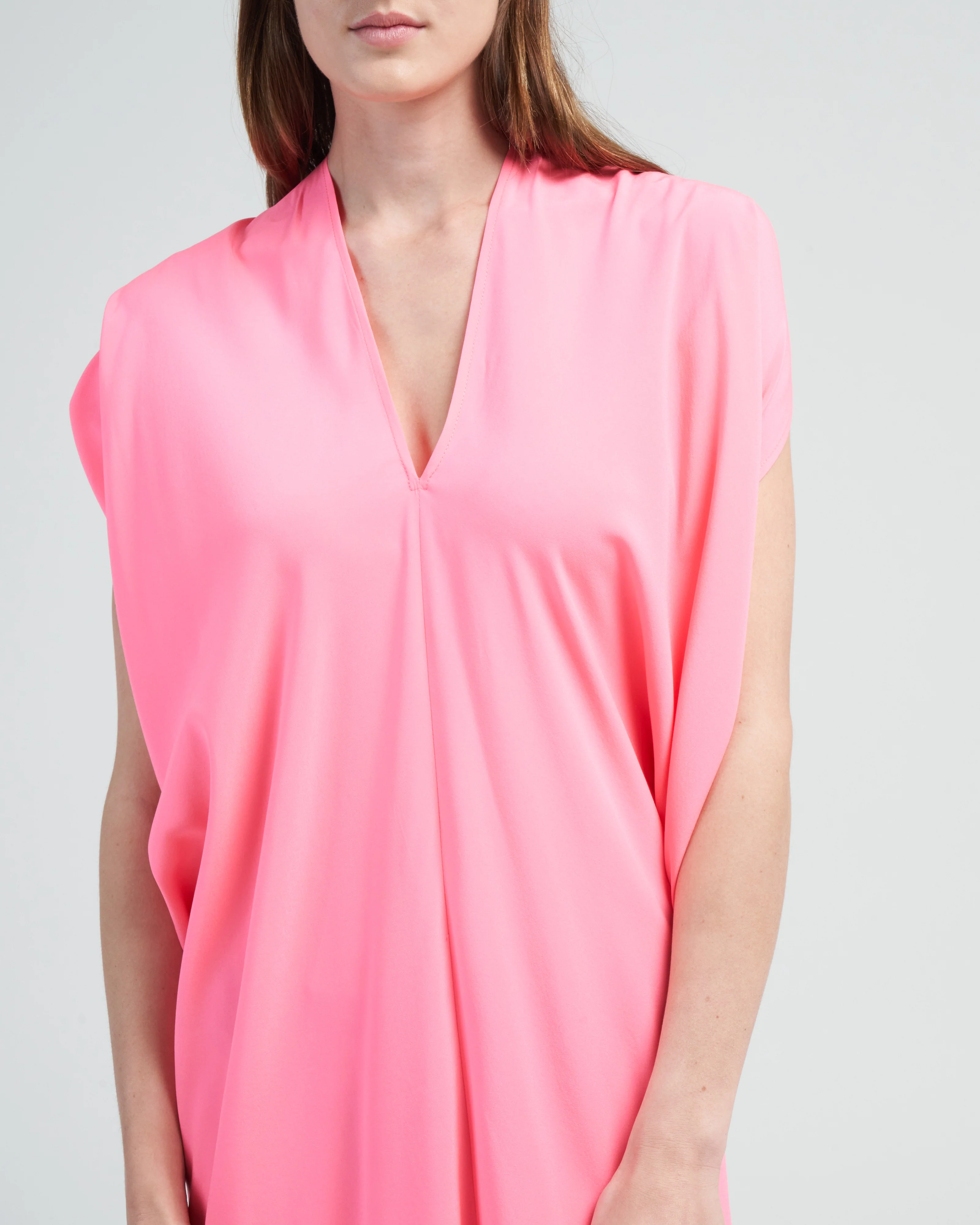 simple foil mini dress - neon rose - Image 5