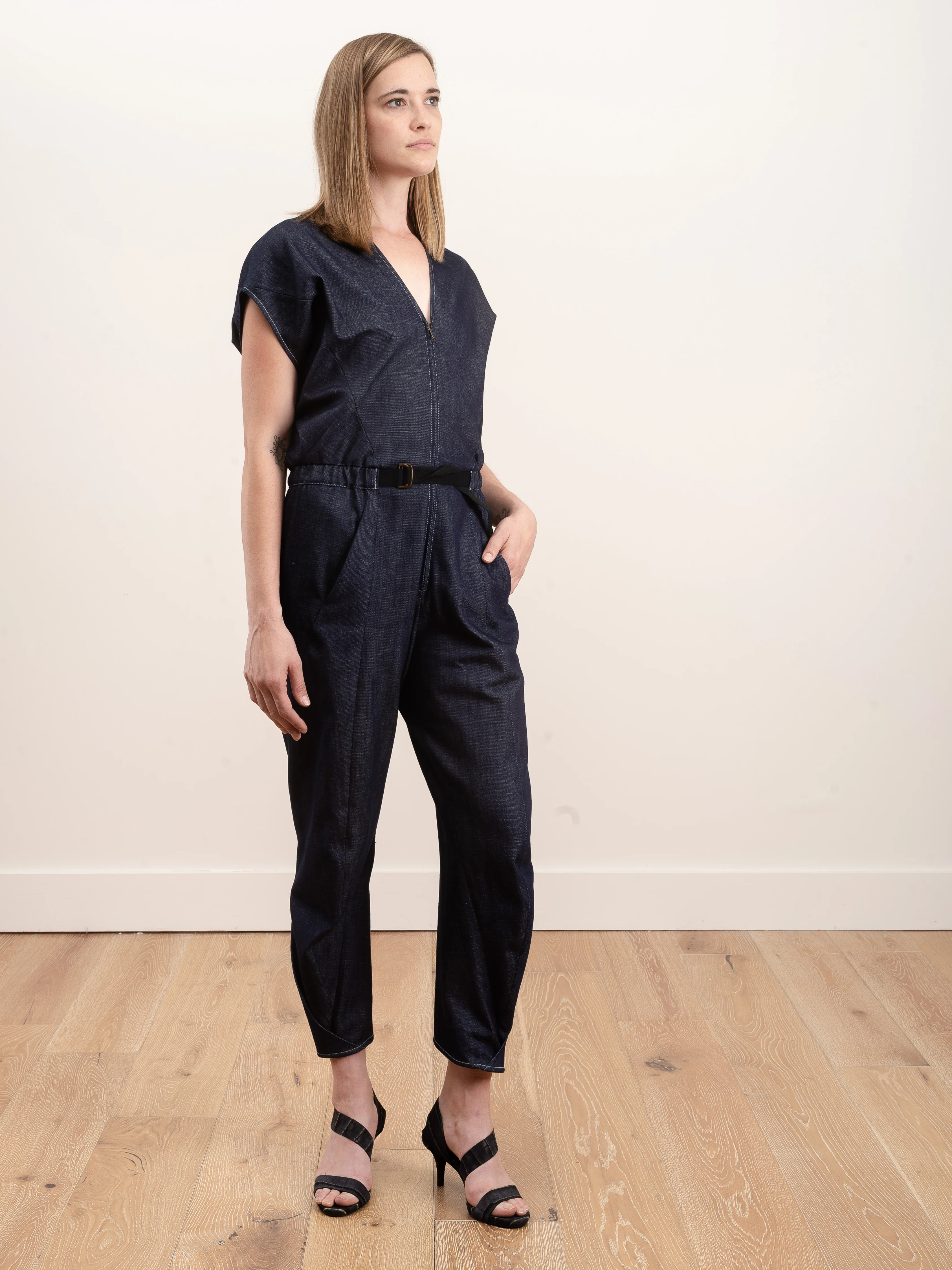 strap akeo jumpsuit - indigo - Image 2