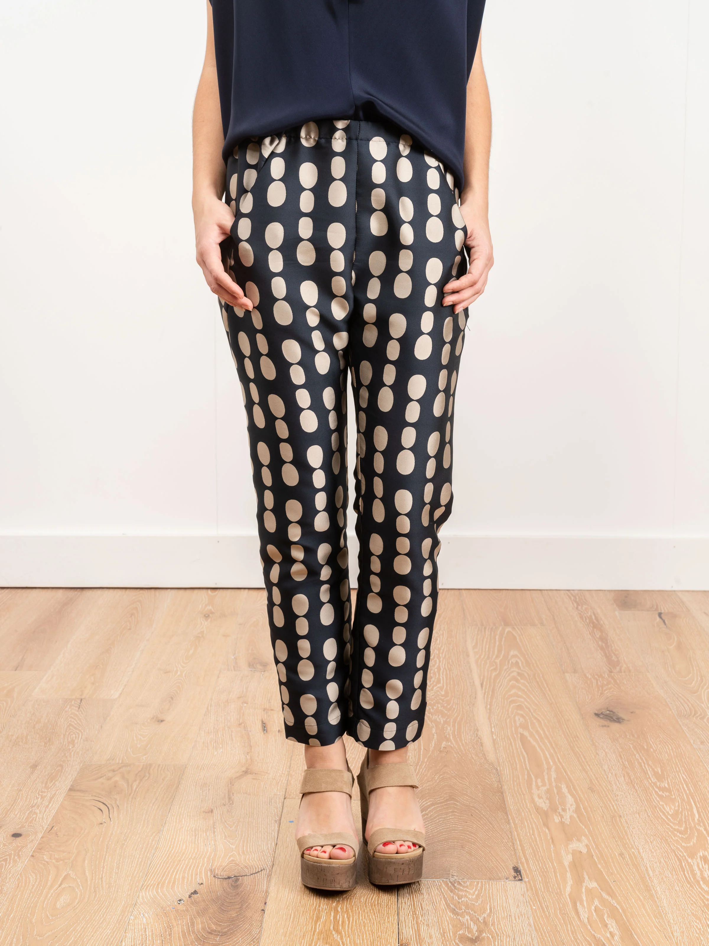 tabi print pant - ink griege