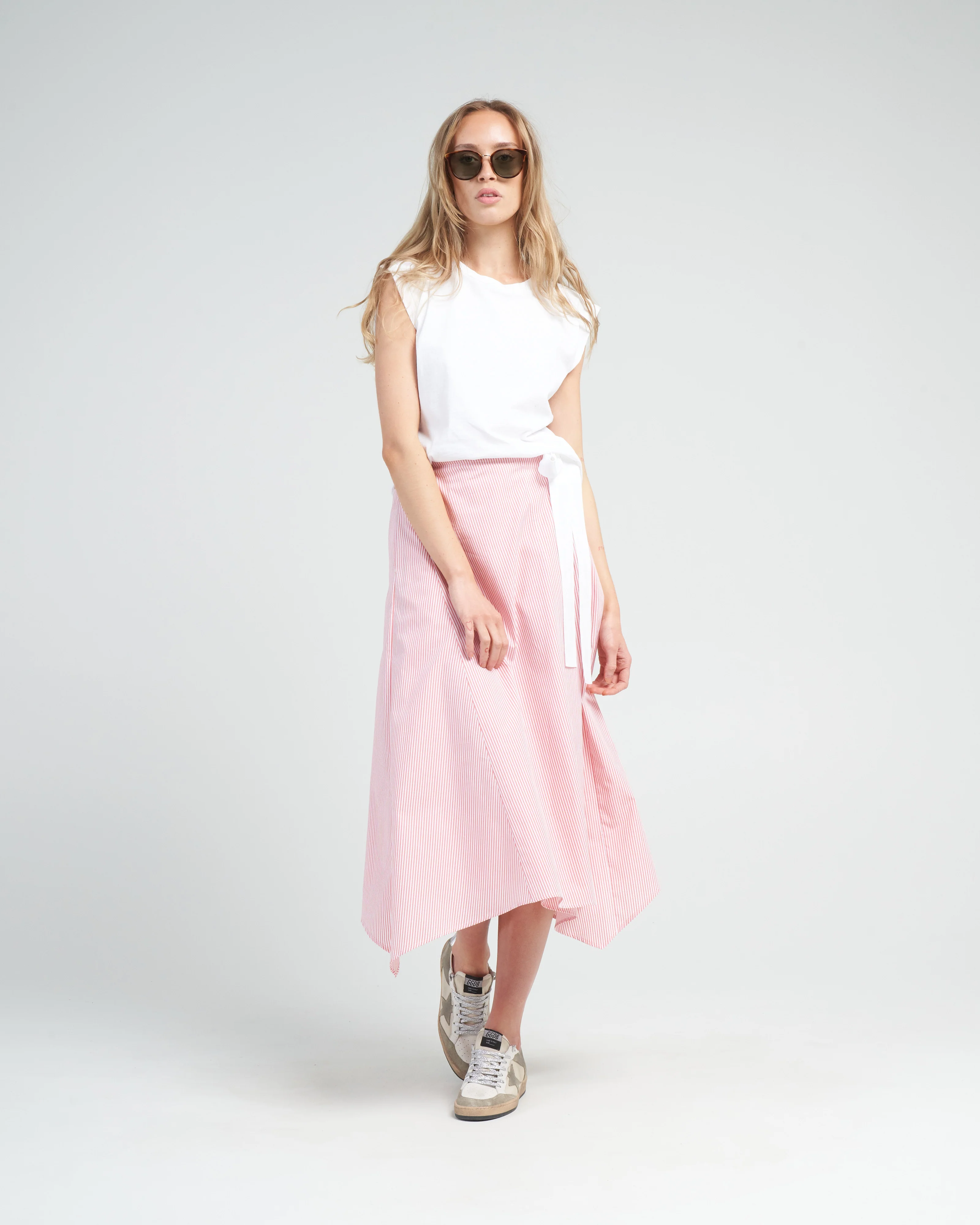 wrap hex skirt - grapefruit/white - Image 2