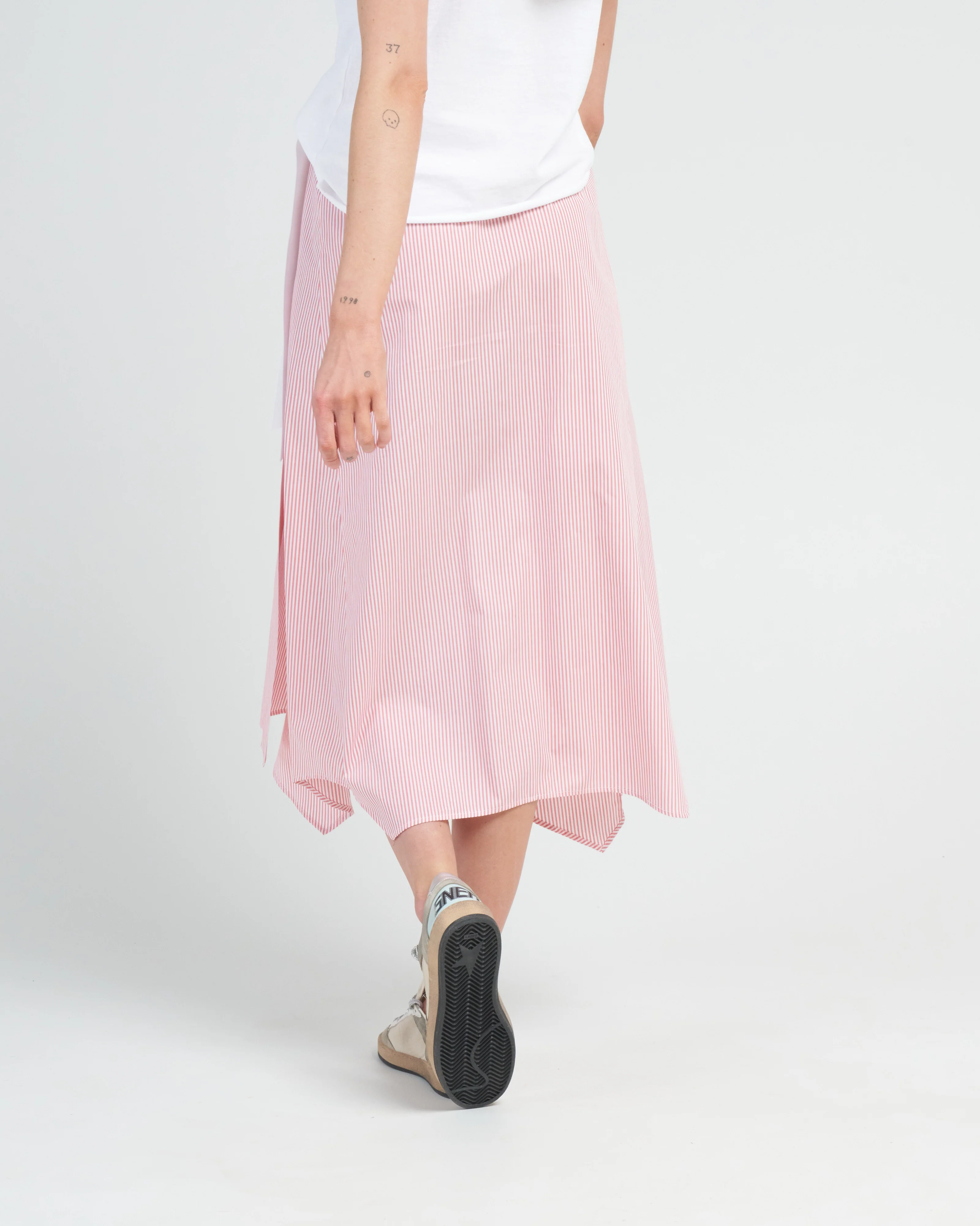 wrap hex skirt - grapefruit/white - Image 4