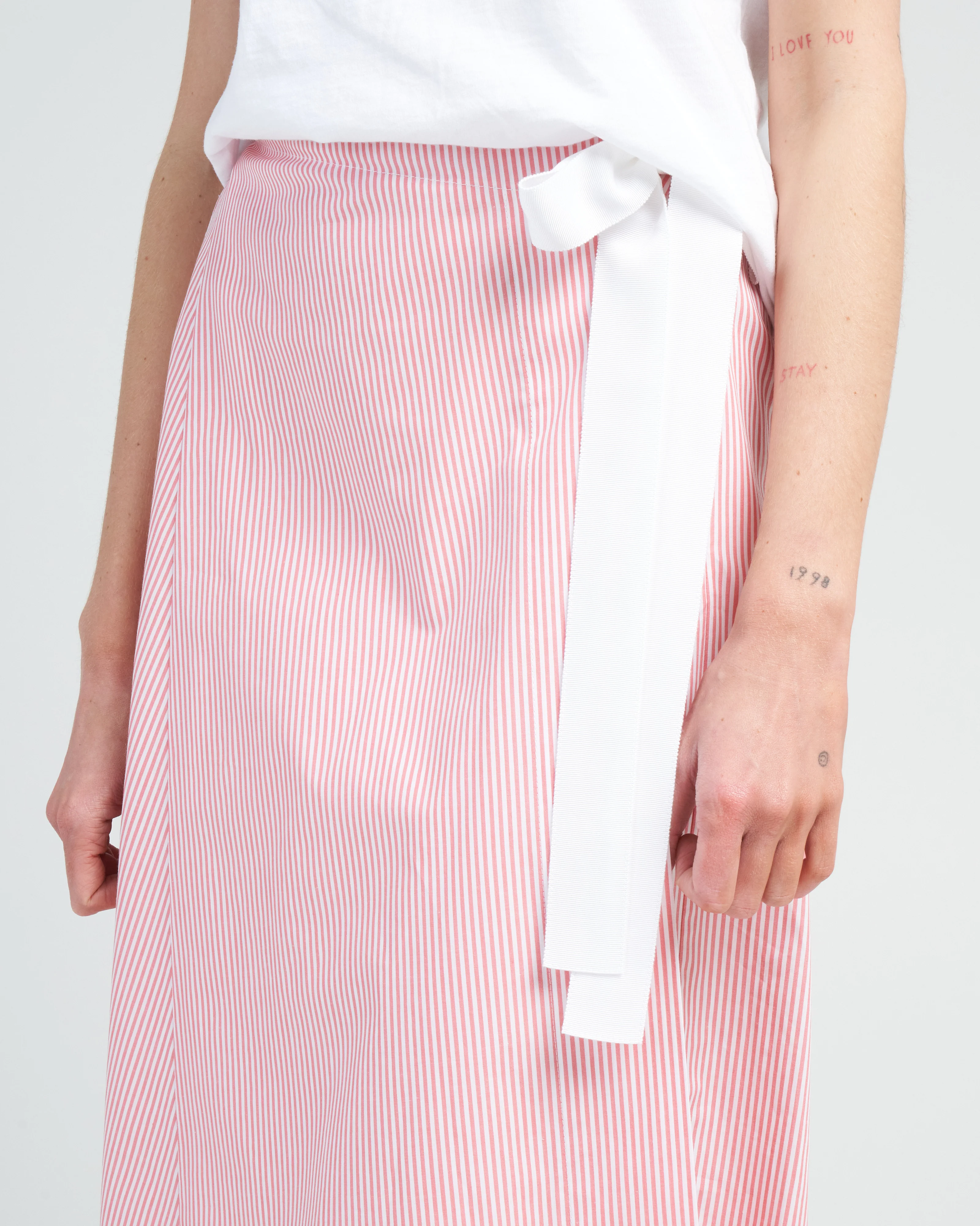 wrap hex skirt - grapefruit/white - Image 5