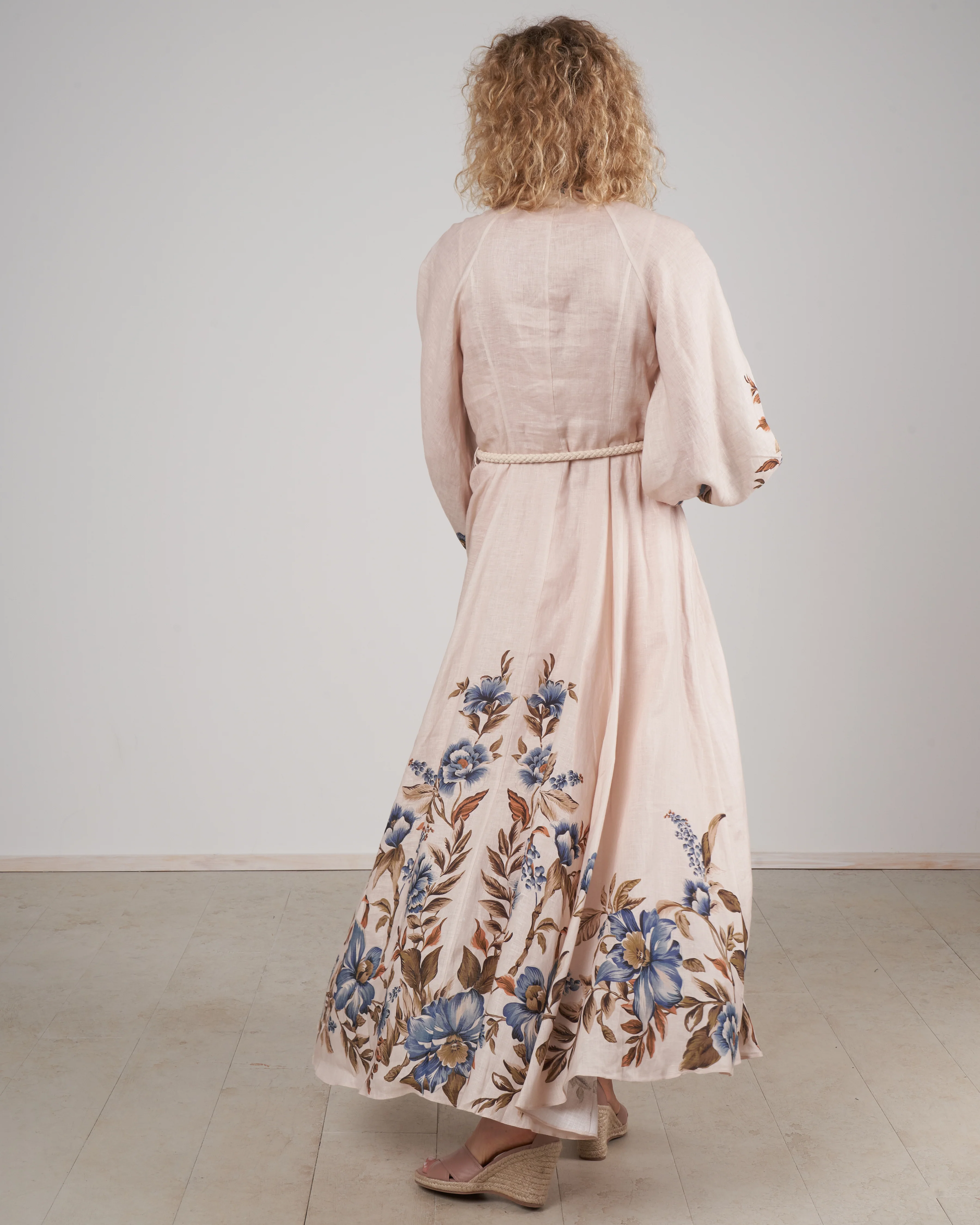 aliane billow long dress - khaki floral khf - Image 3