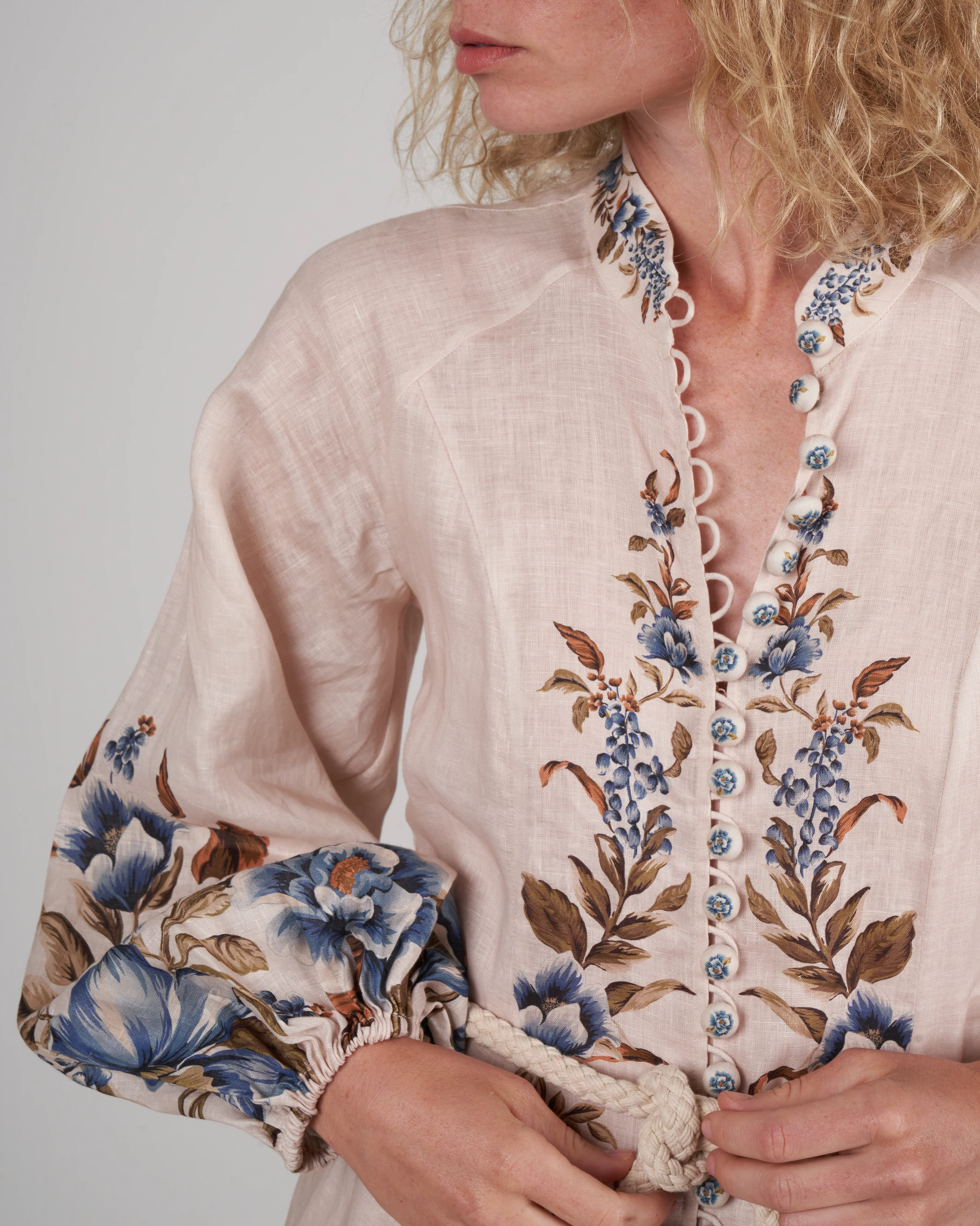 aliane billow long dress - khaki floral khf - Image 5