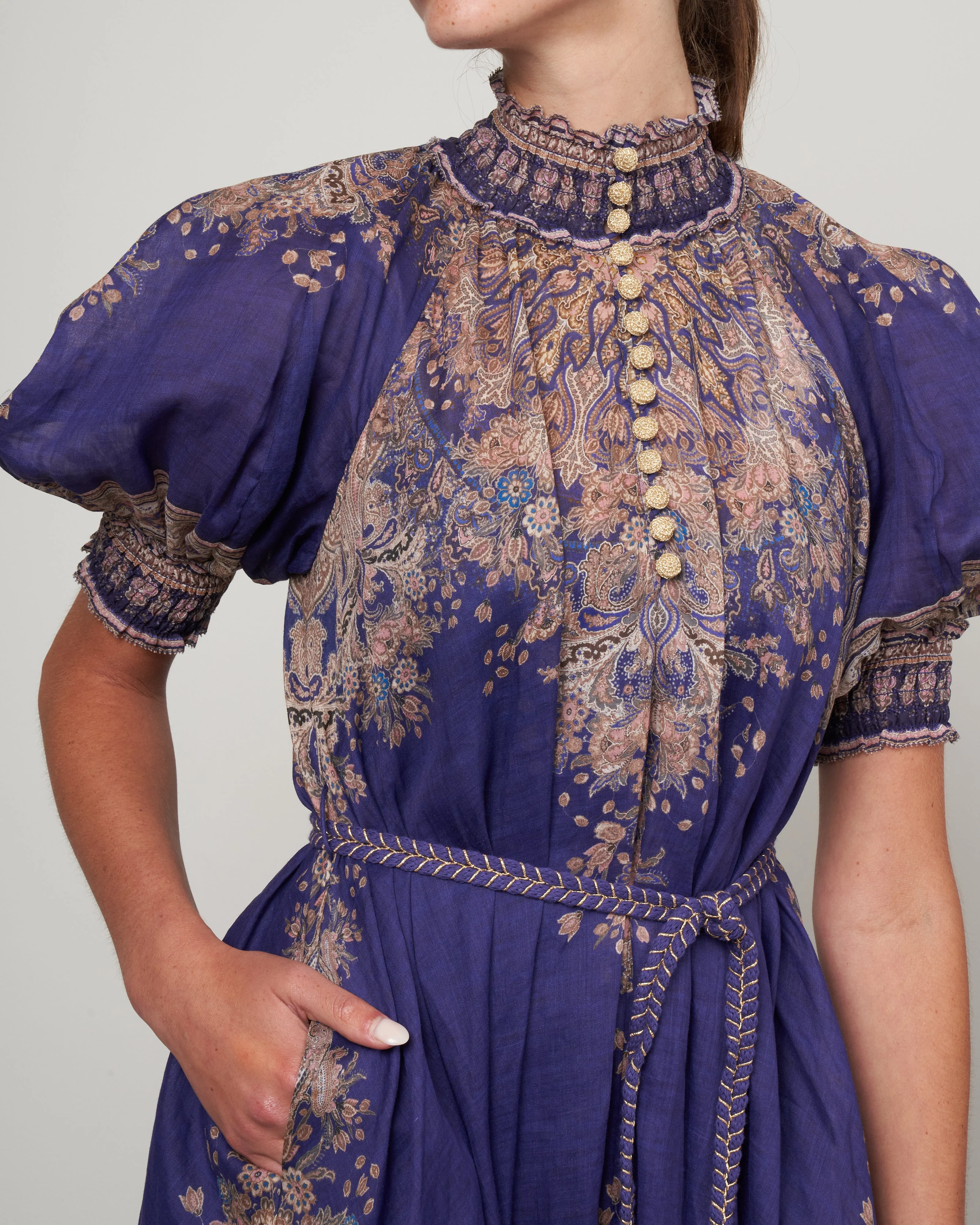 anneke swing maxi dress - indigo paisley - Image 4