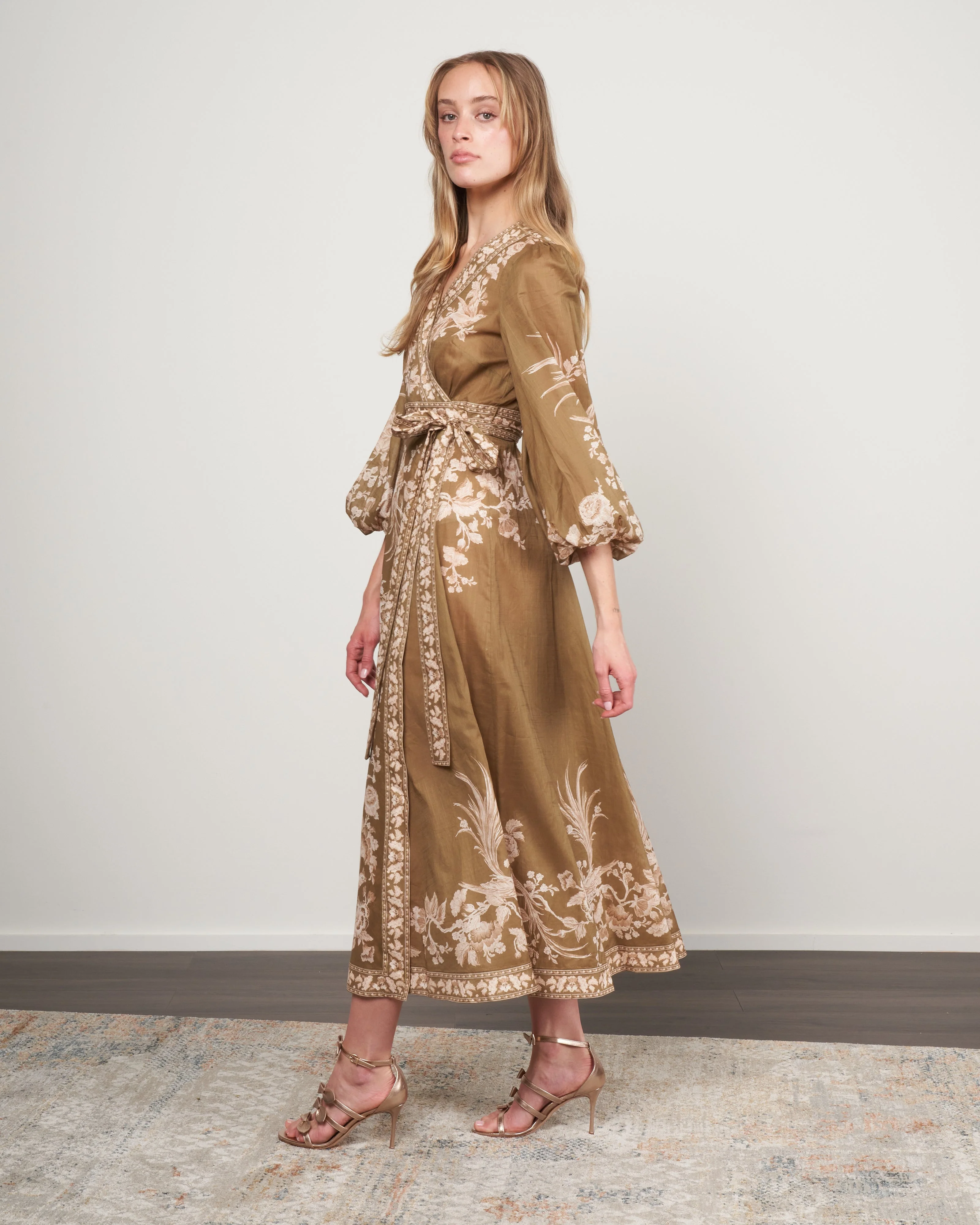 anneke wrap midi dress - olive bird - Image 2