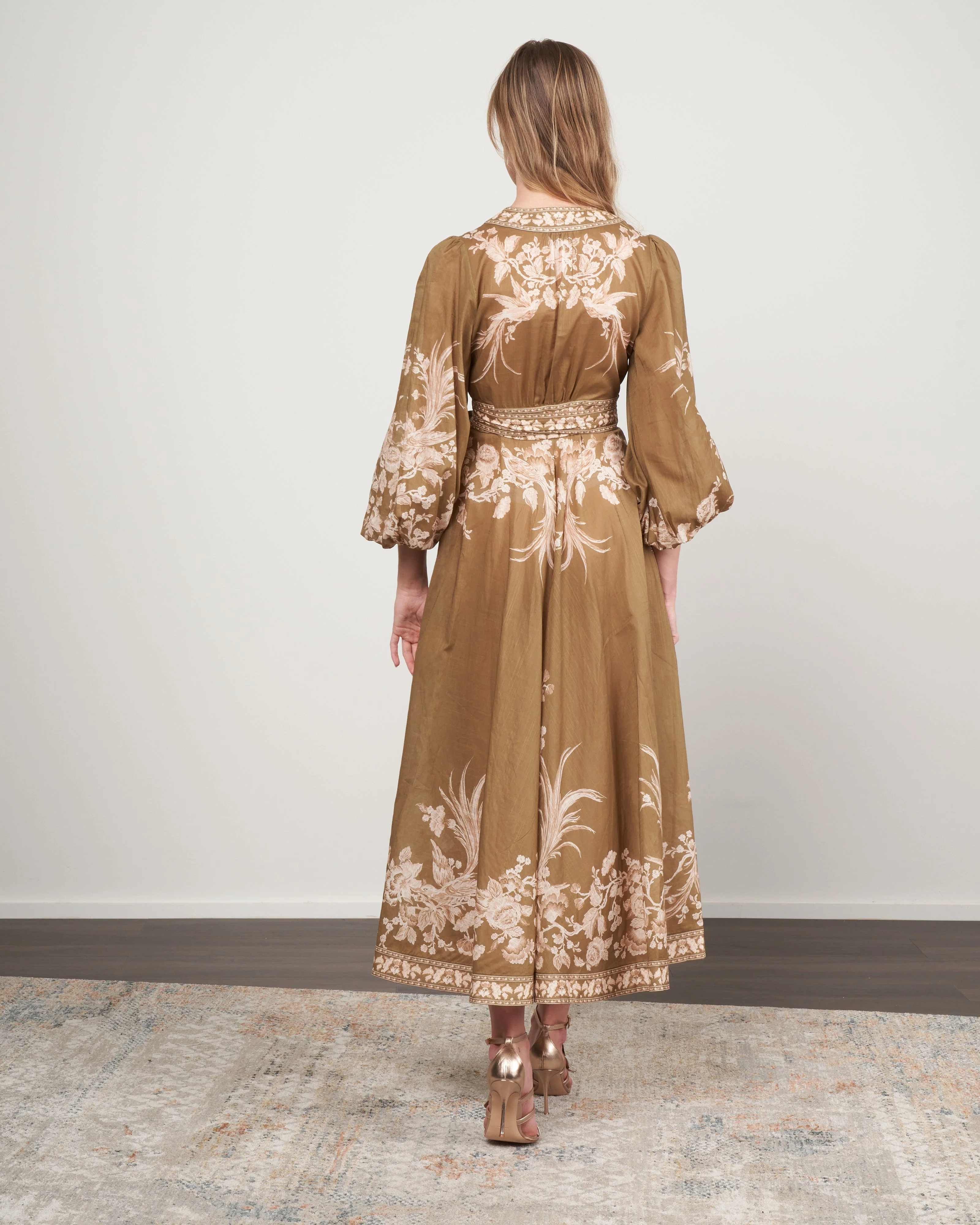 anneke wrap midi dress - olive bird - Image 3