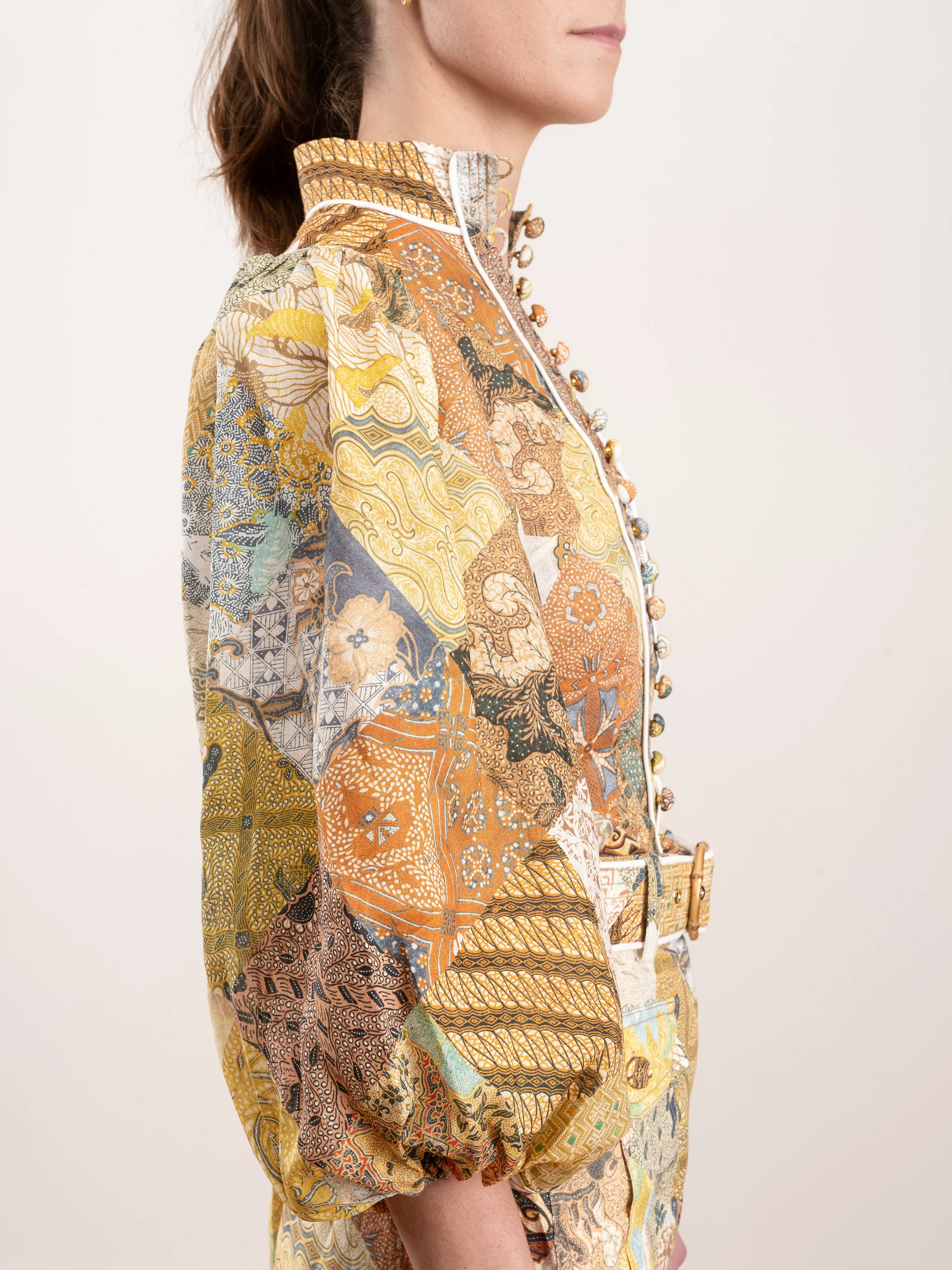 brightside piped body shirt - batik patch - Image 3