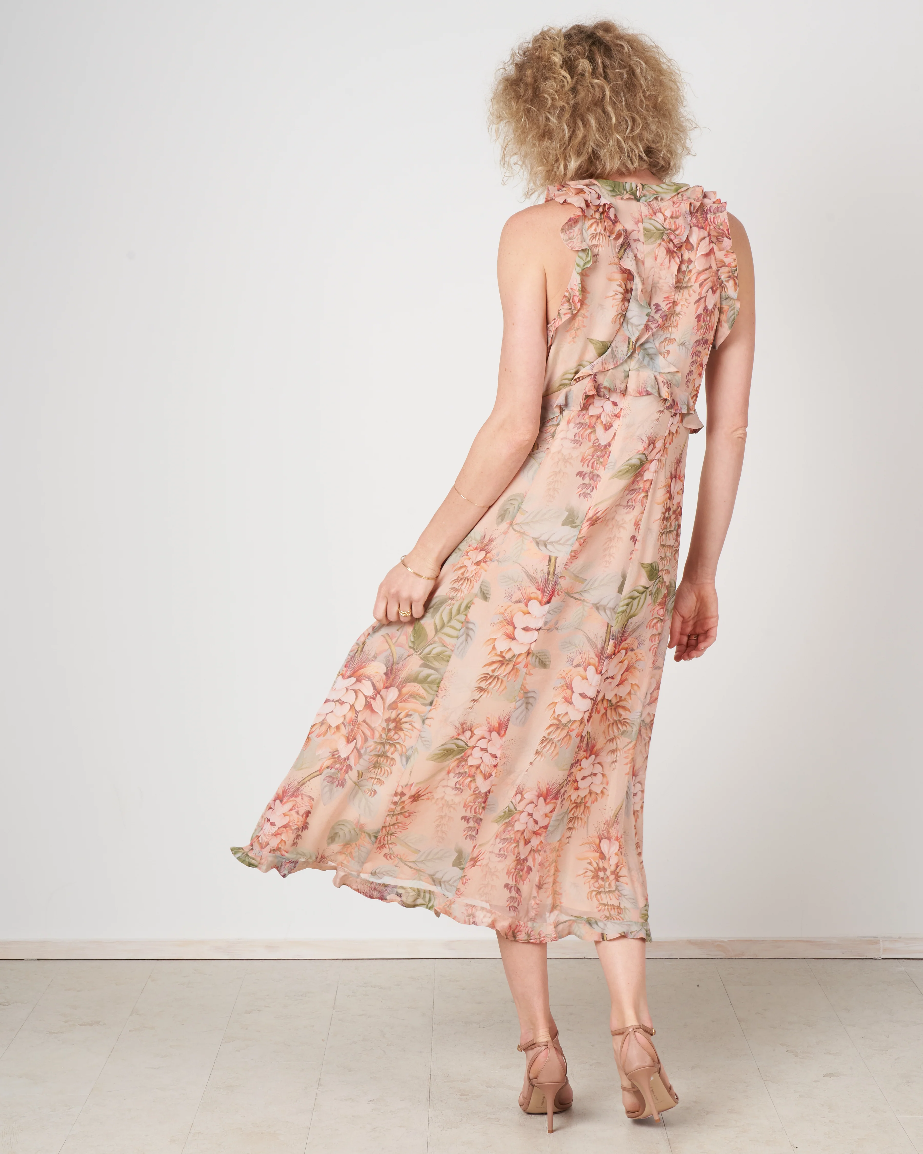 candescent waterfall midi dress - coral tree - Image 4