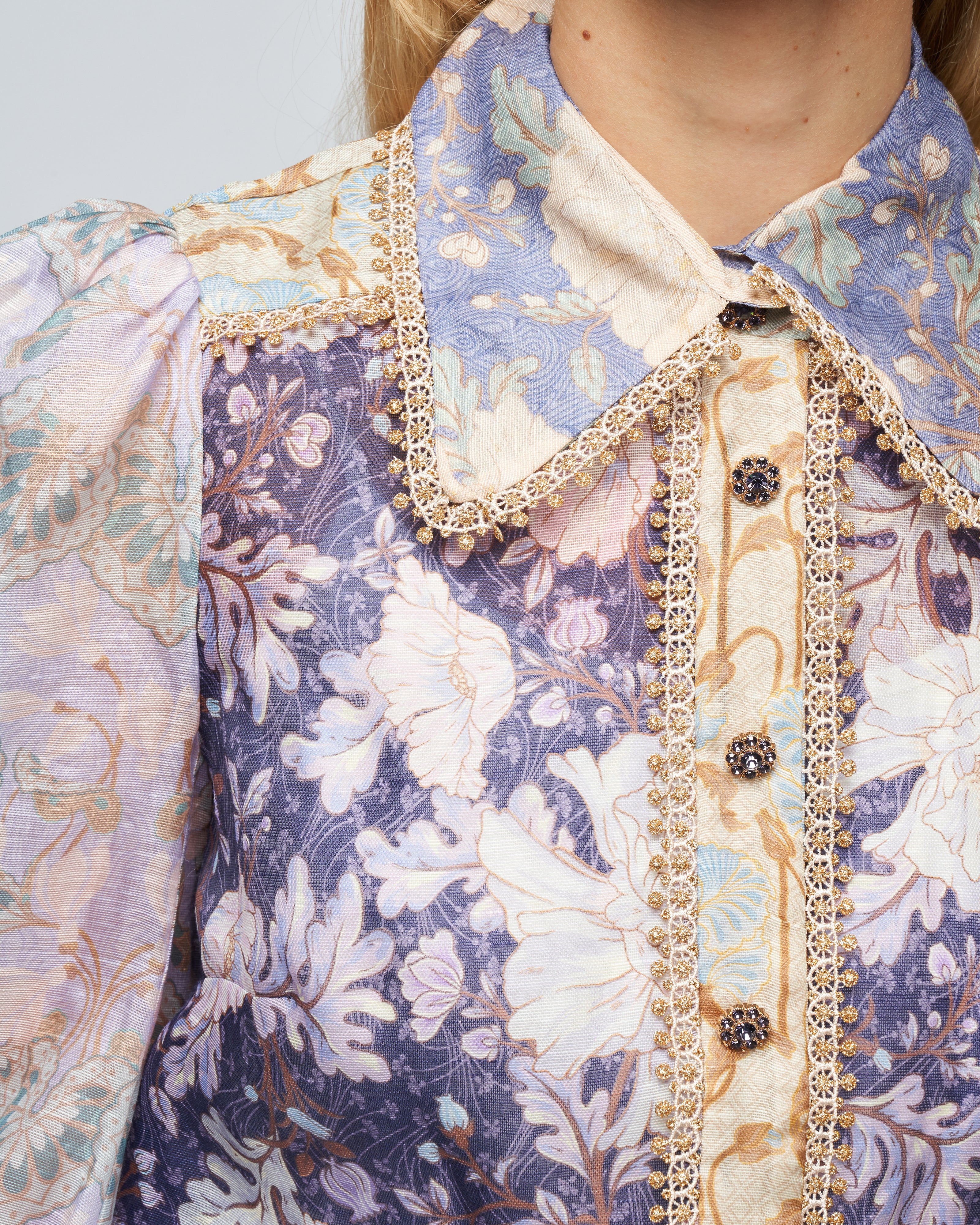 celestial spliced blouse - spliced lavender floral - Image 5