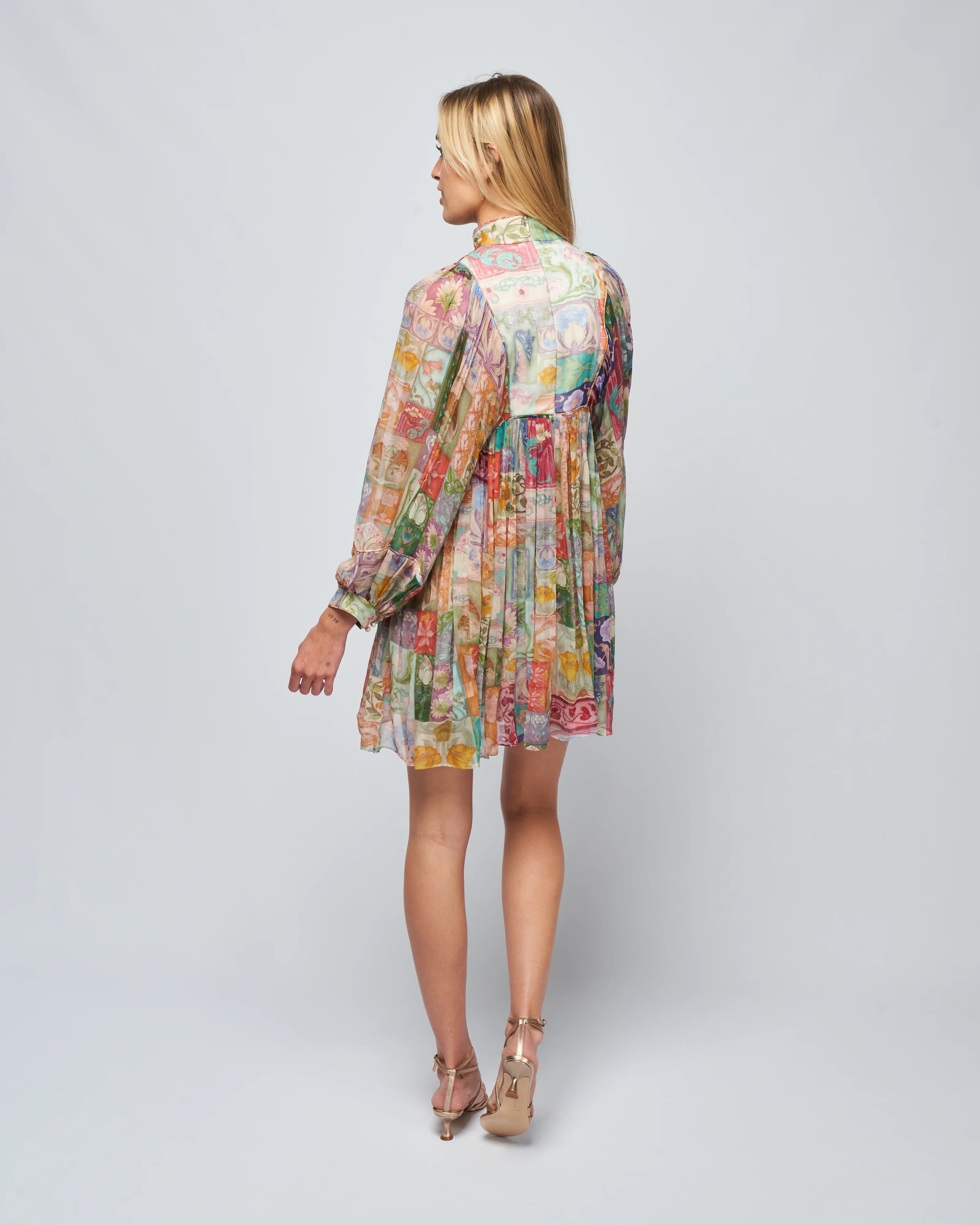 cosmic smock mini dress - floral tile - Image 4