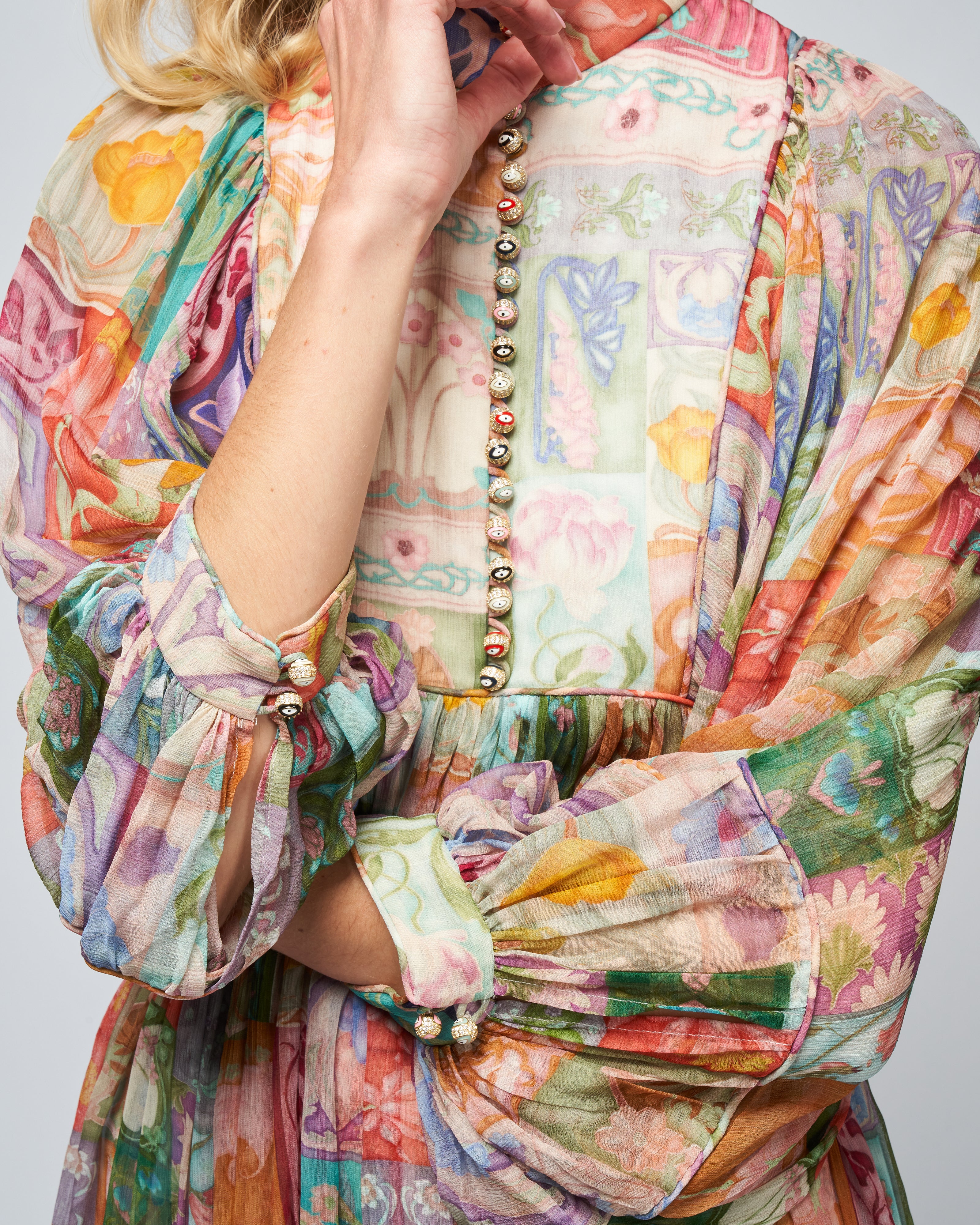 cosmic smock mini dress - floral tile - Image 5