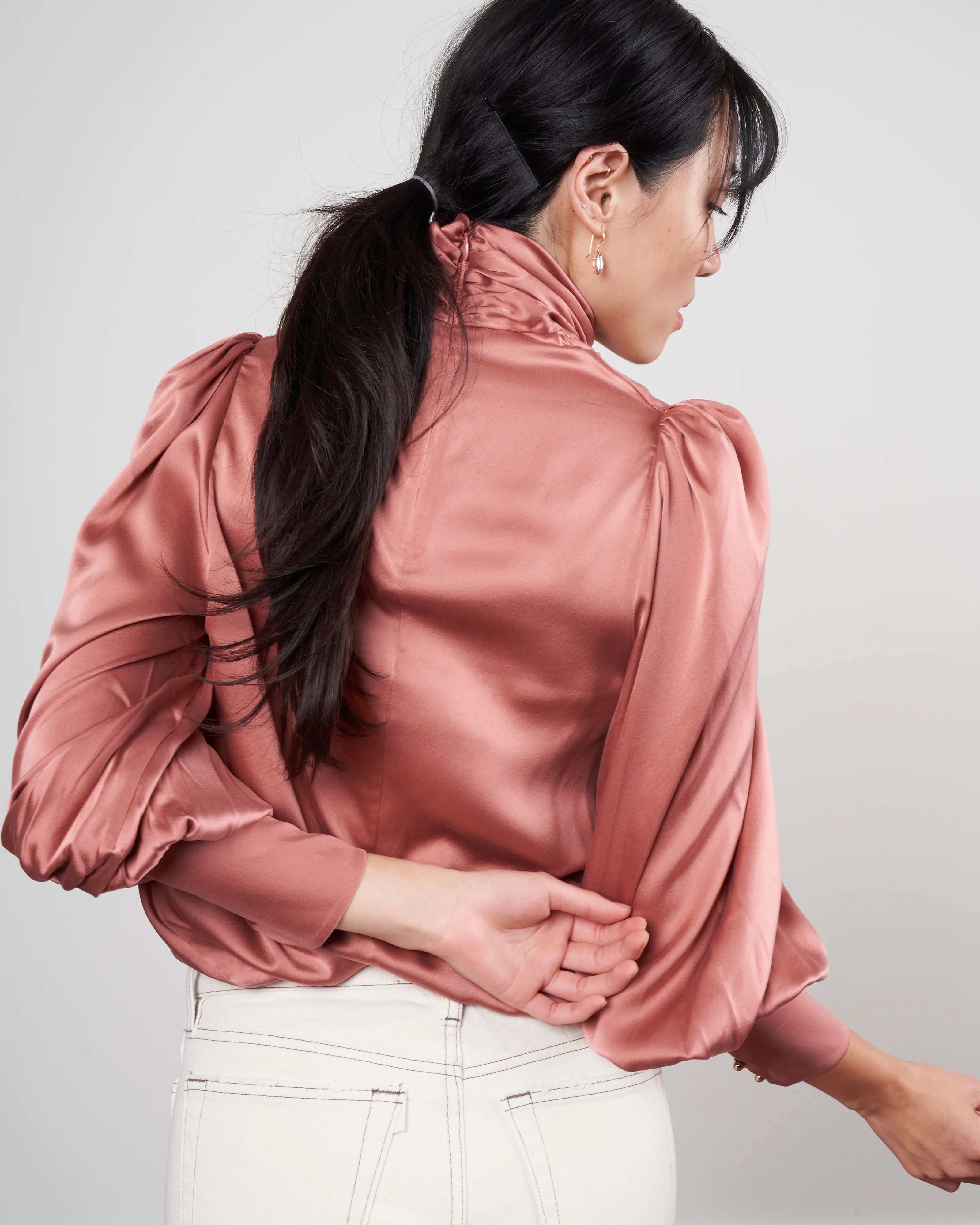cowl blouse - rose - Image 4