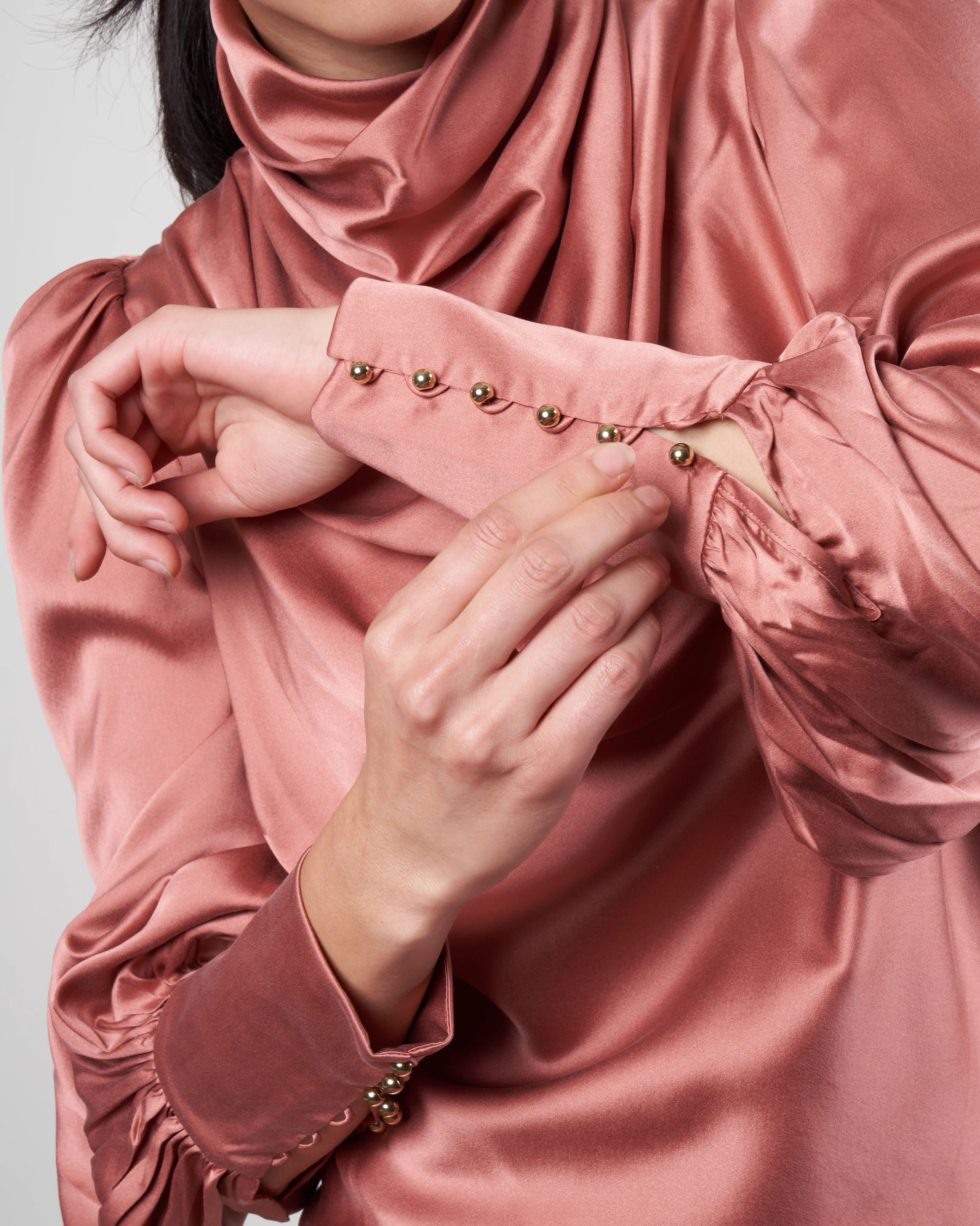 cowl blouse - rose - Image 5