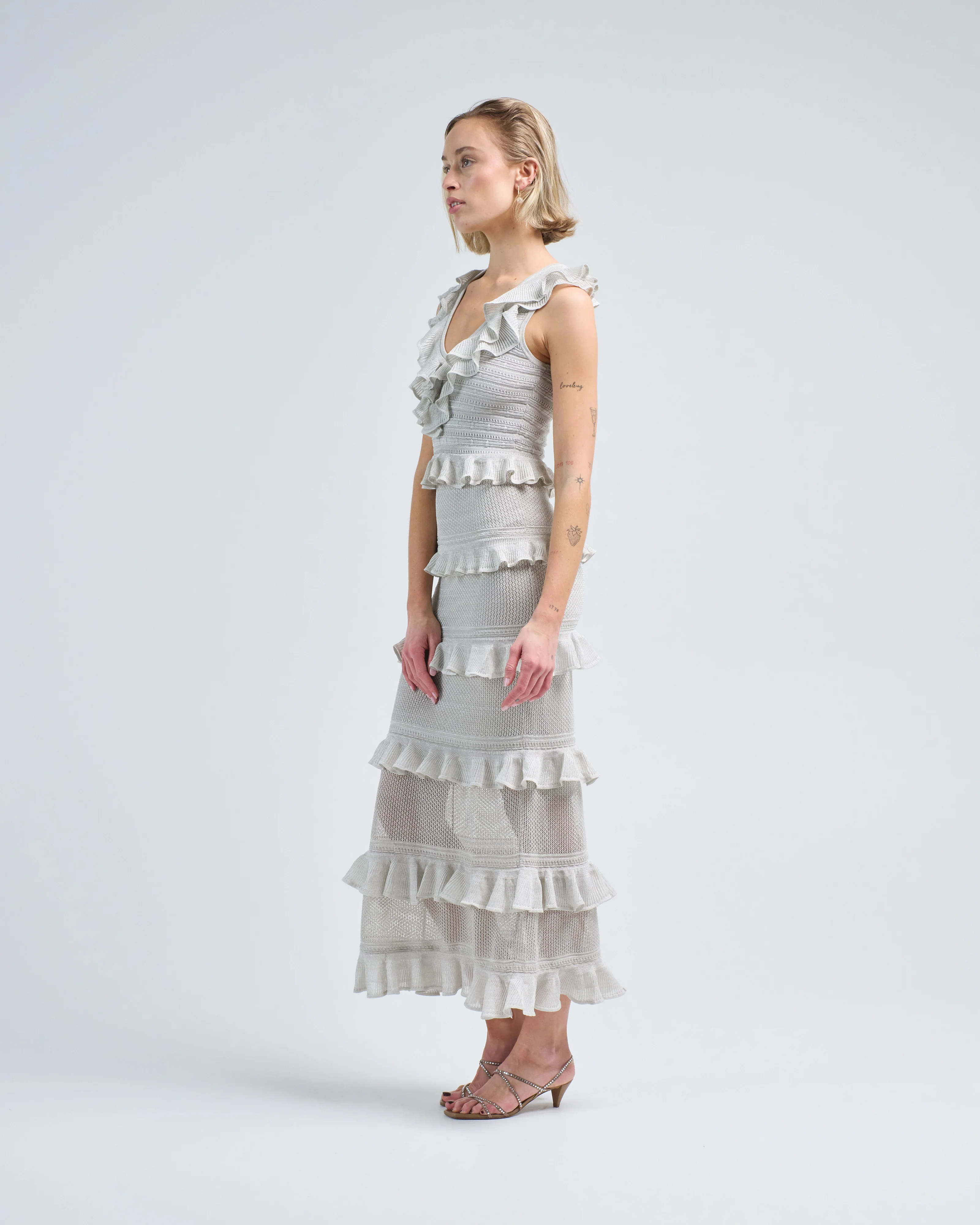 crush frilled v-neck midi - Image 3