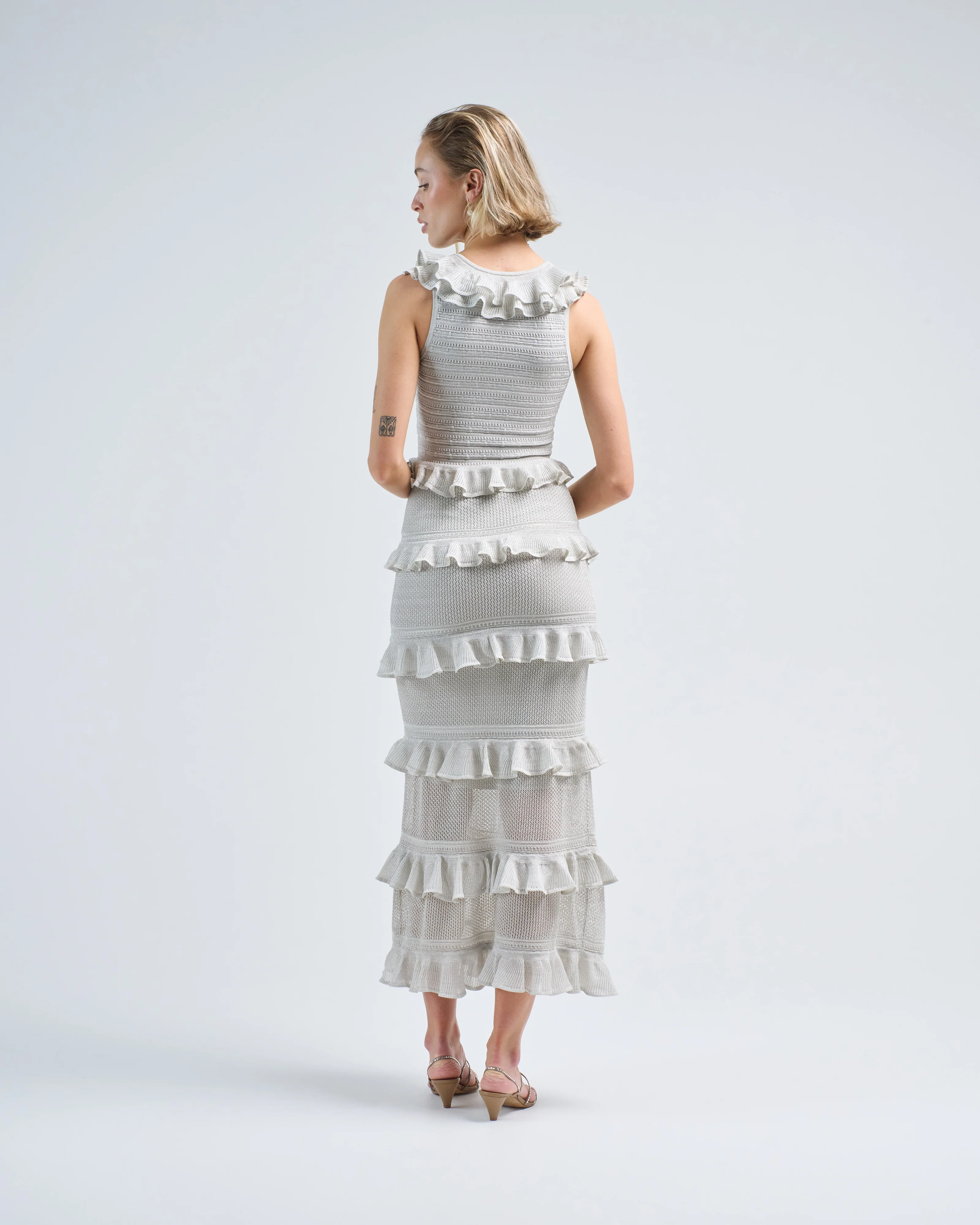 crush frilled v-neck midi - Image 4