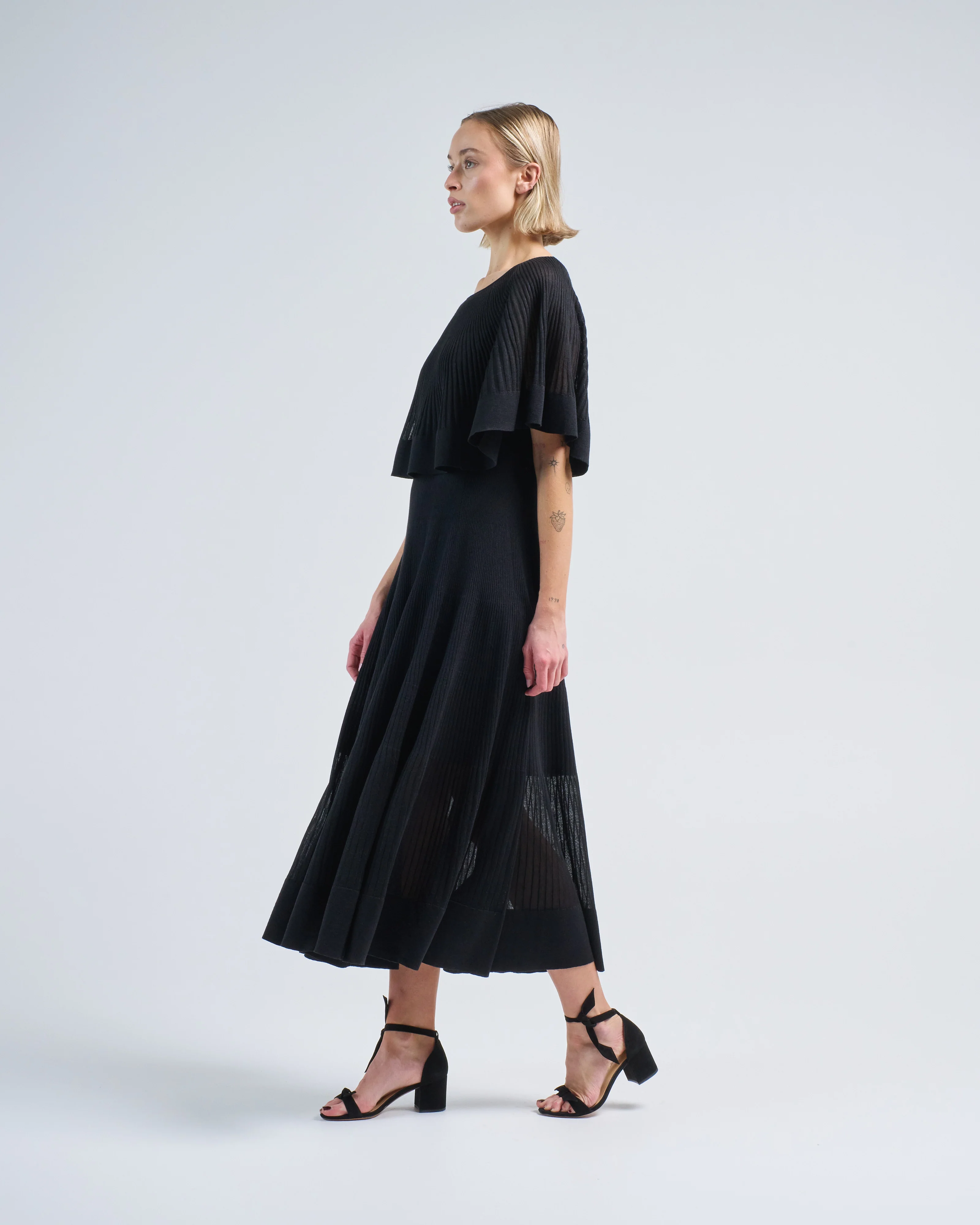 crush pleated cape maxi dress - Image 2