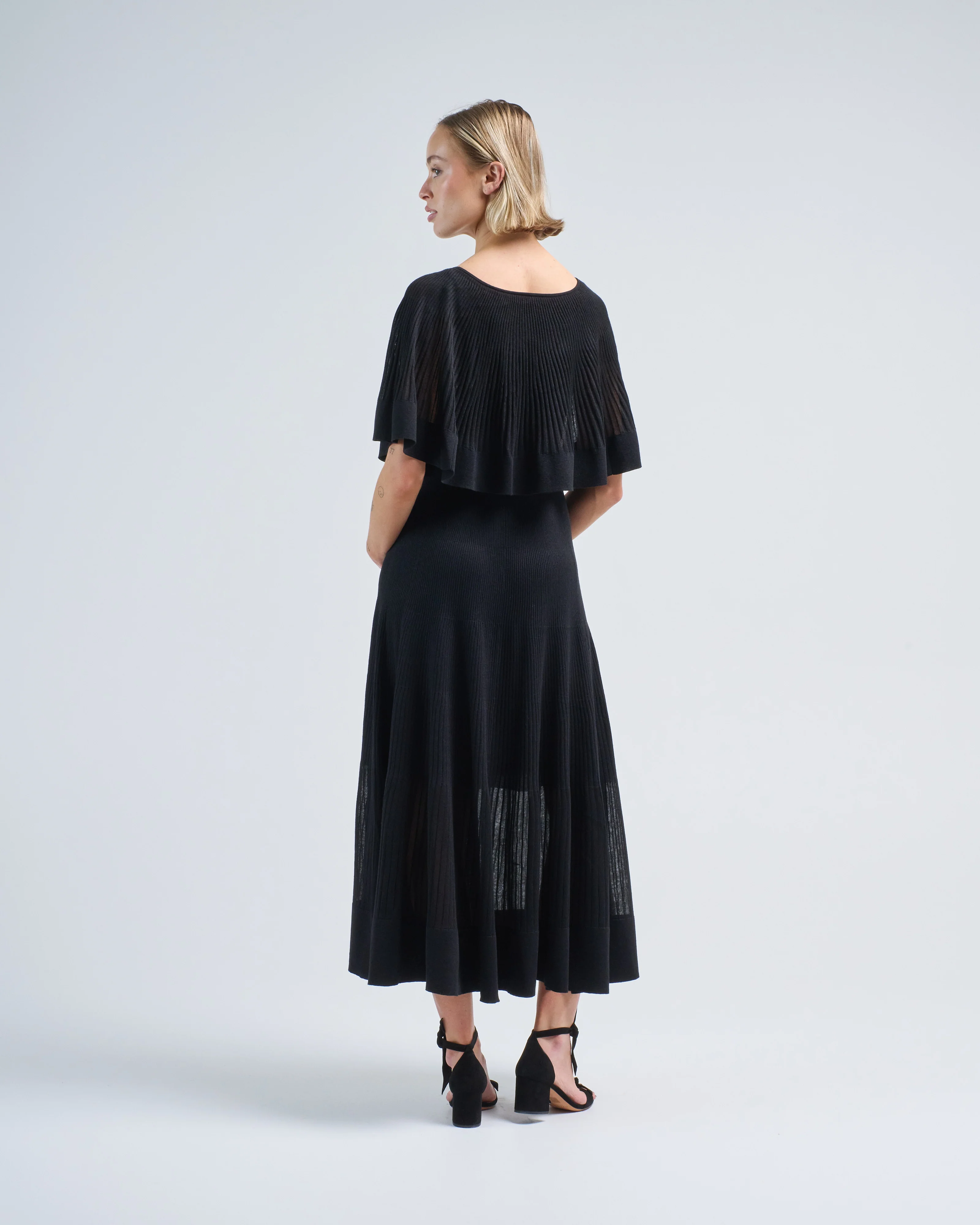 crush pleated cape maxi dress - Image 4