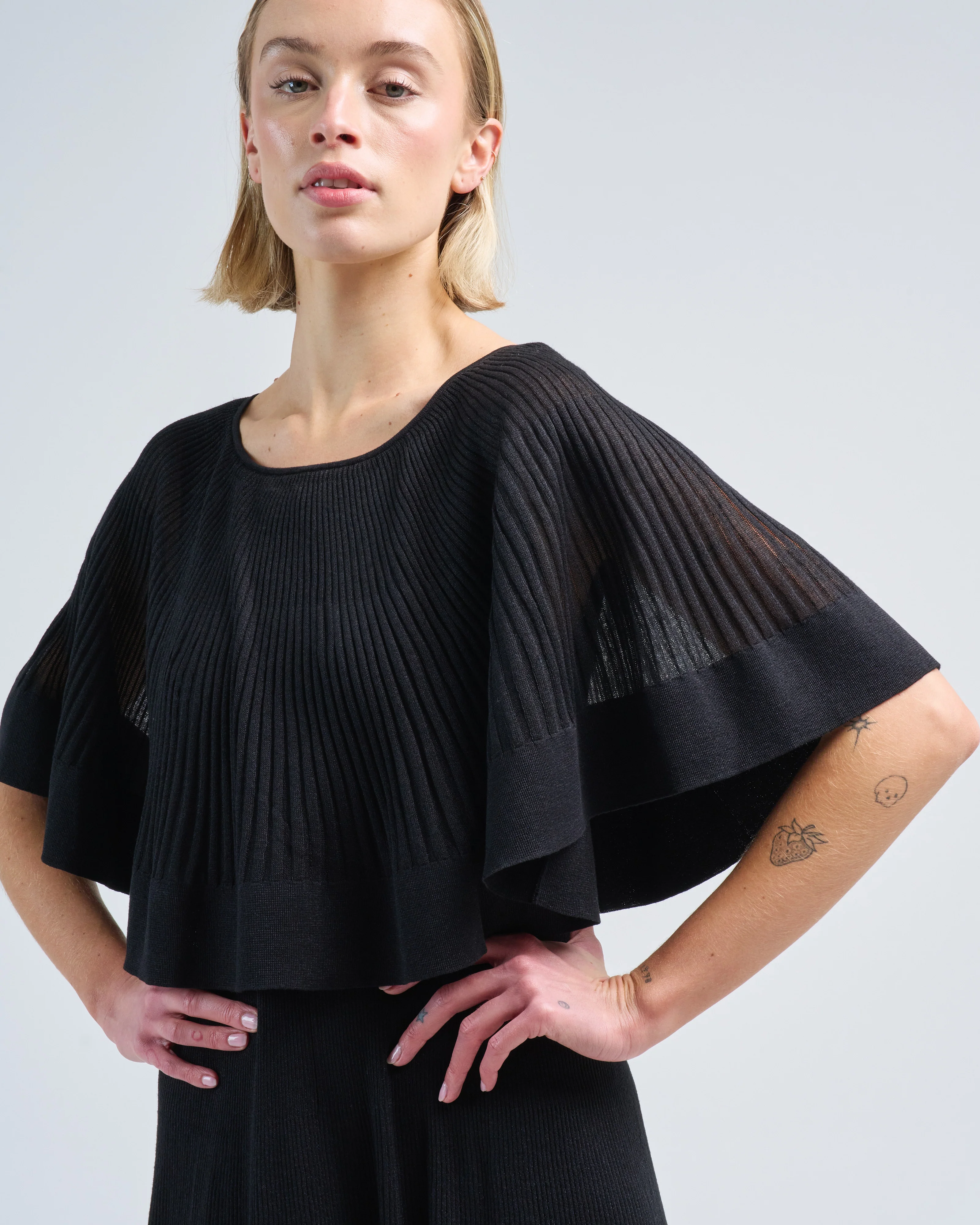 crush pleated cape maxi dress - Image 5