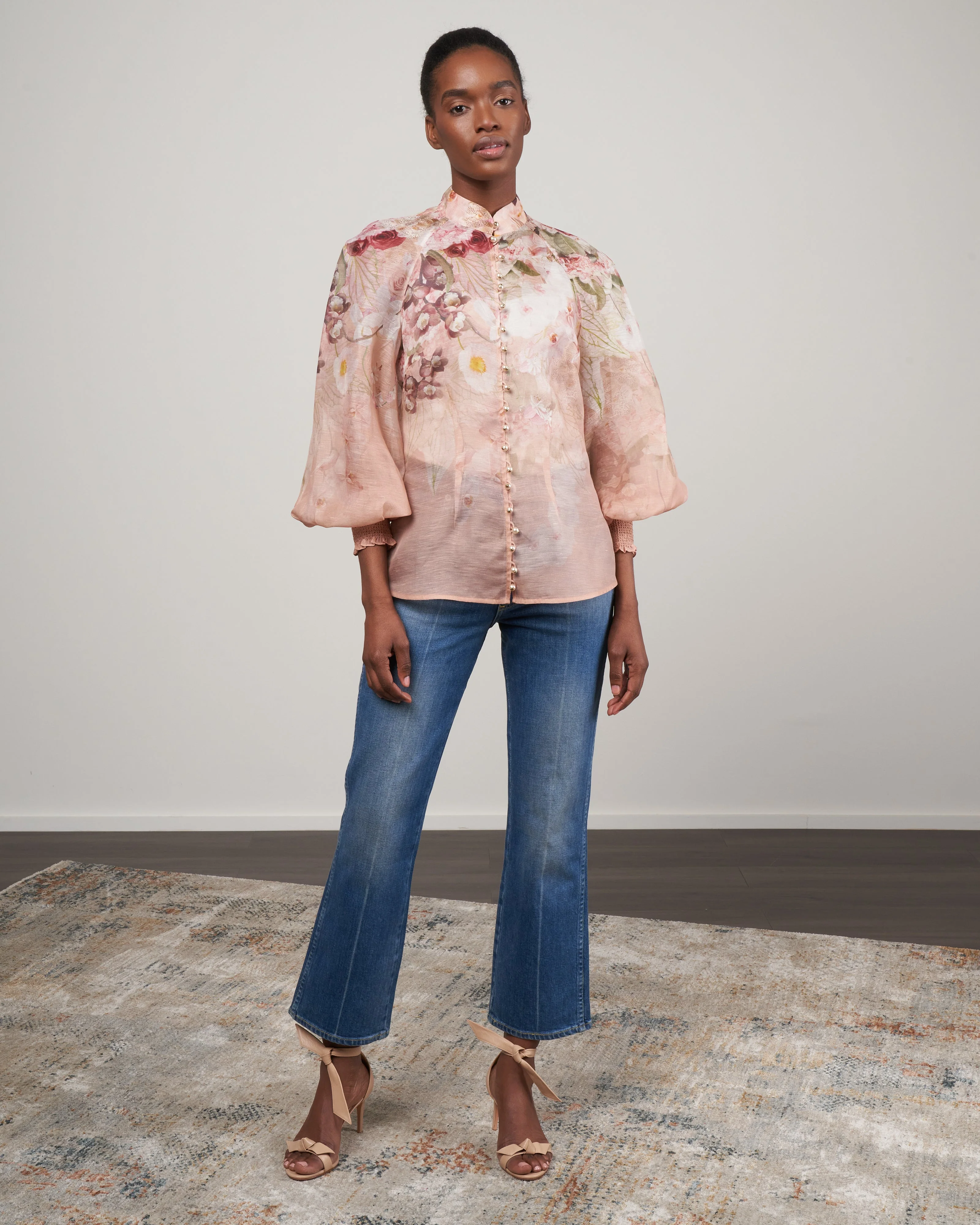 dancer floral blouse - blush garden floral - Image 2