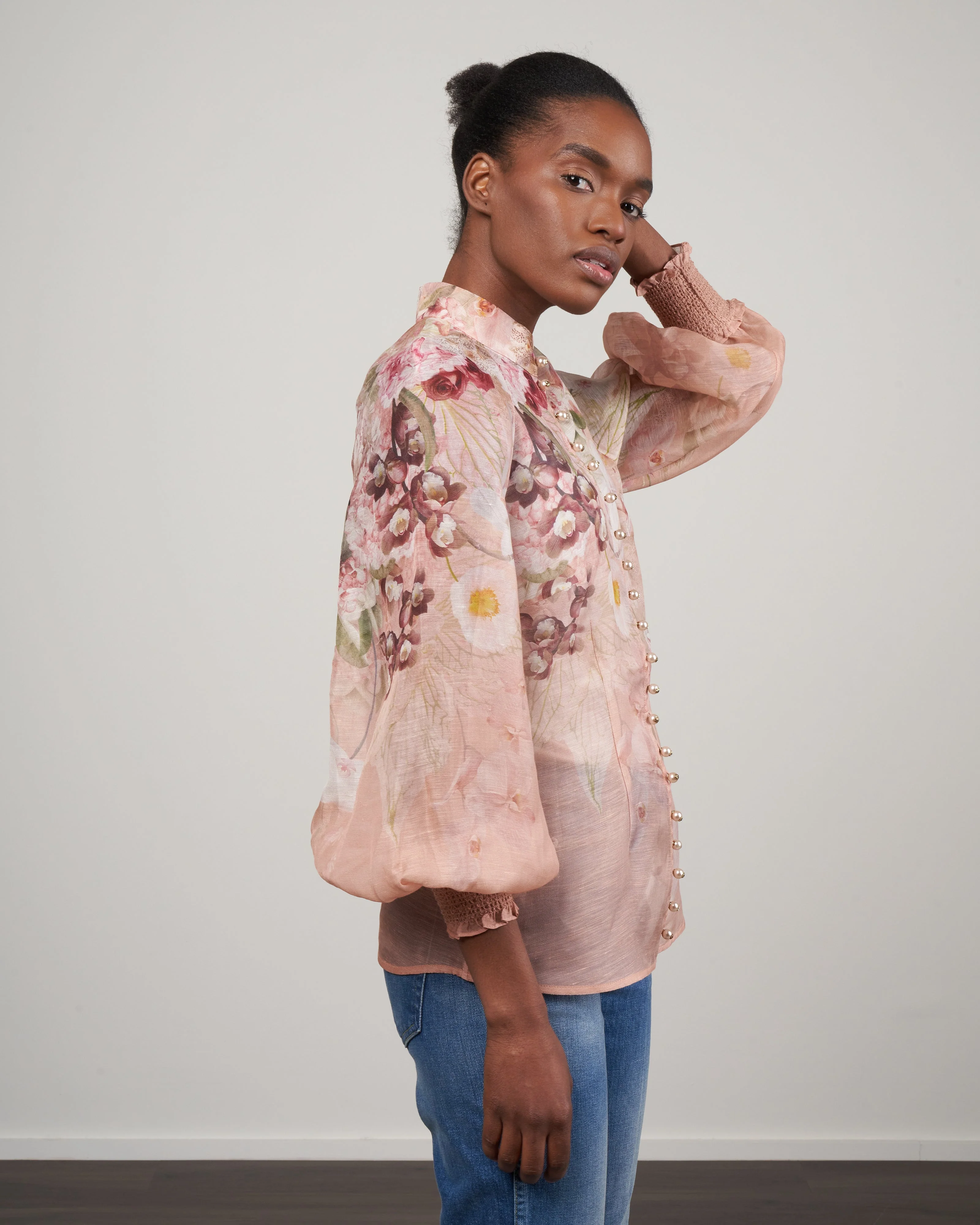 dancer floral blouse - blush garden floral - Image 3