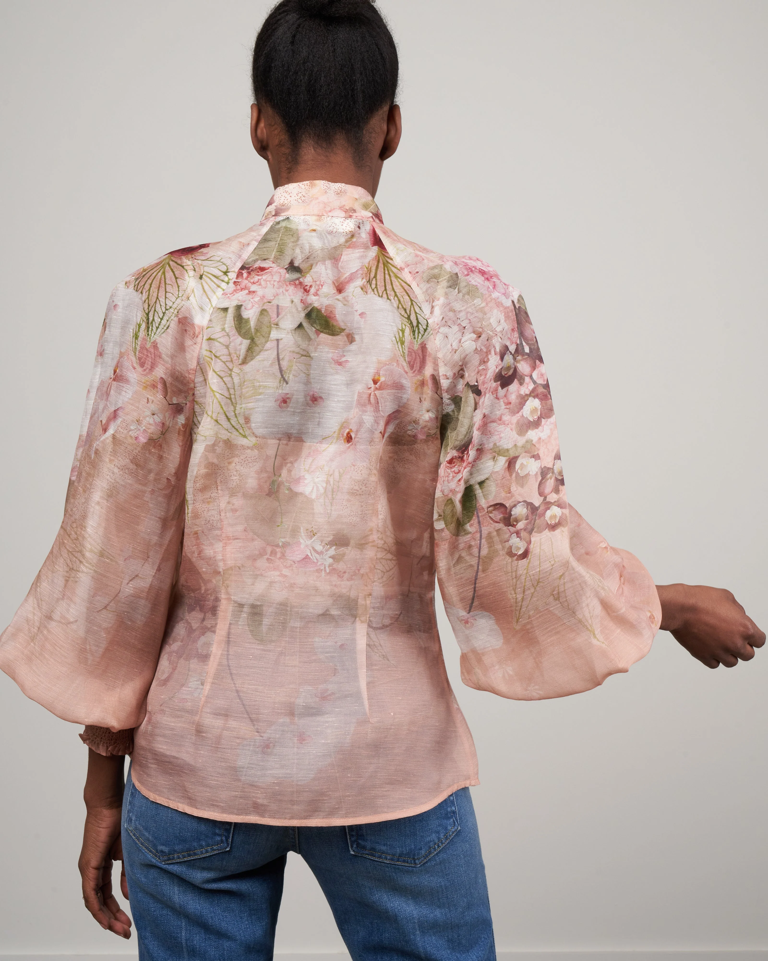 dancer floral blouse - blush garden floral - Image 4