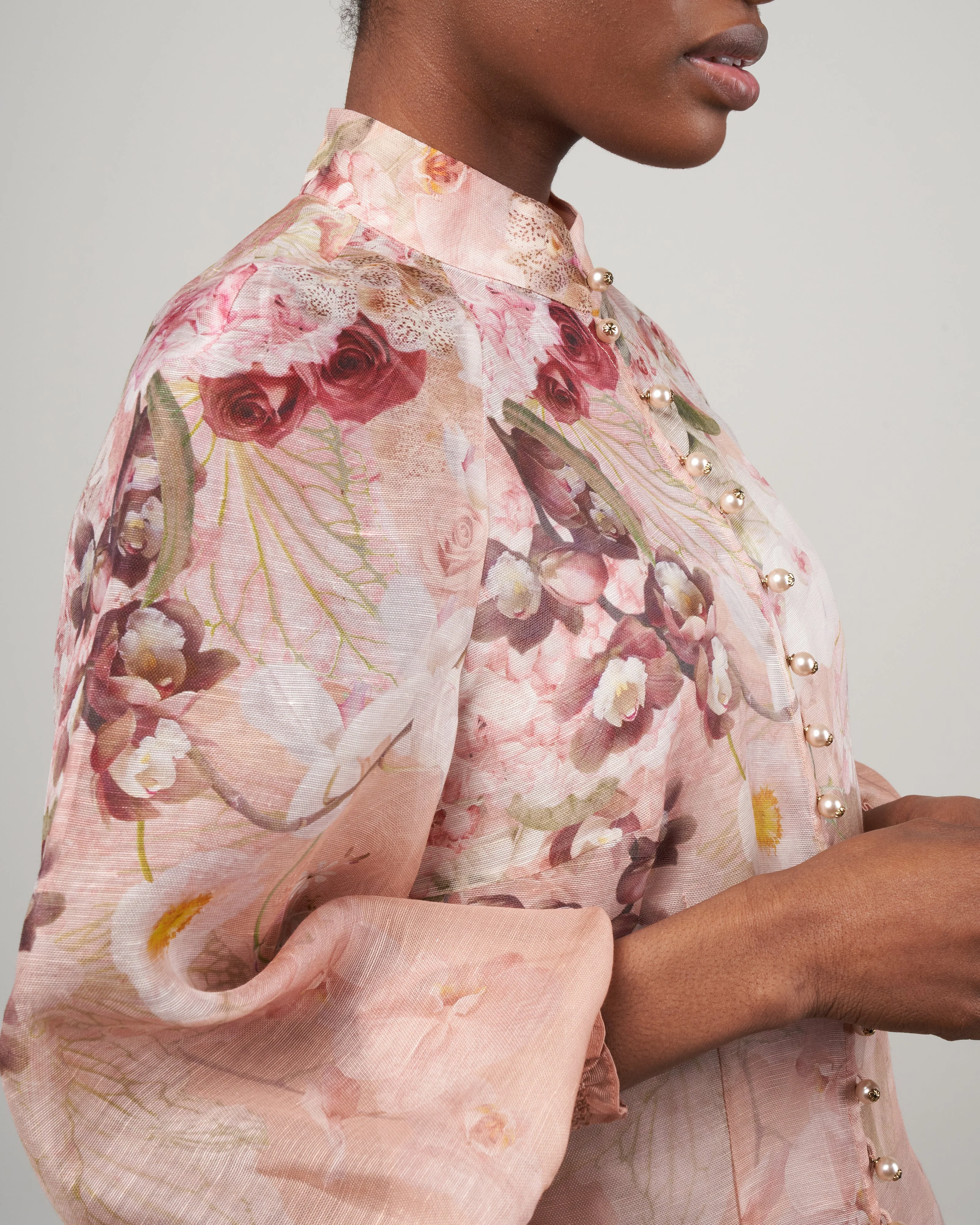 dancer floral blouse - blush garden floral - Image 5