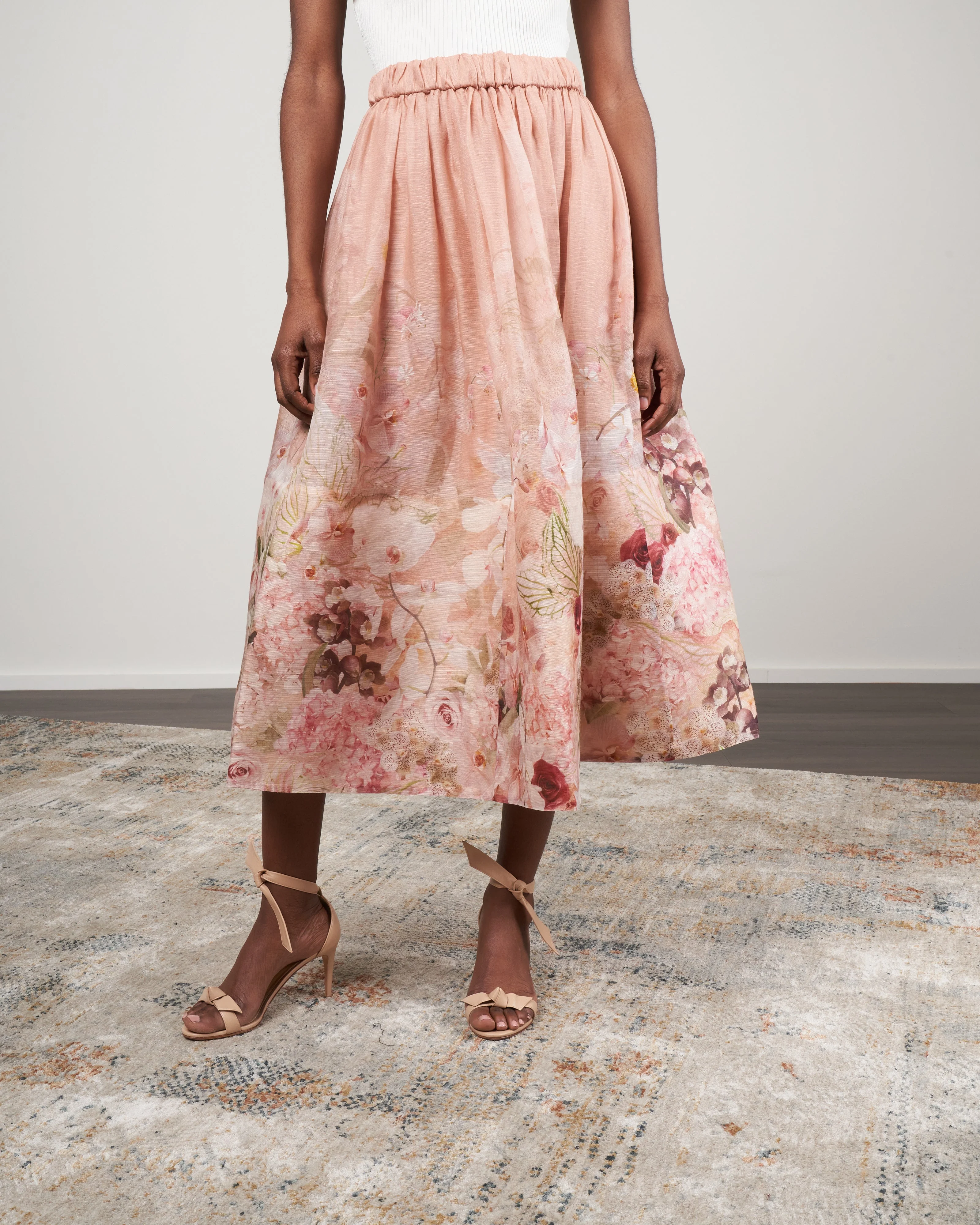 dancer floral midi skirt - blush garden floral - Image 2