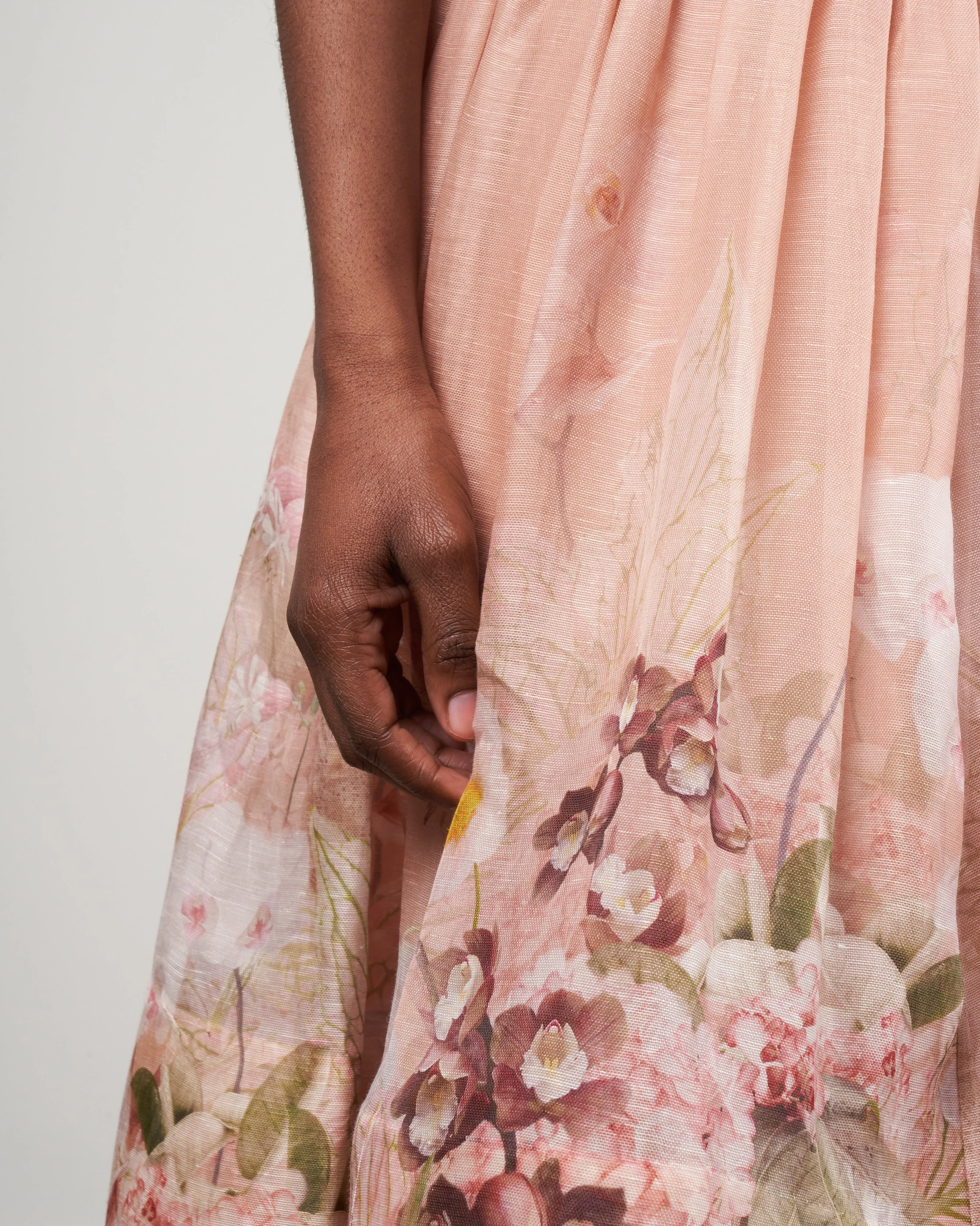 dancer floral midi skirt - blush garden floral - Image 5