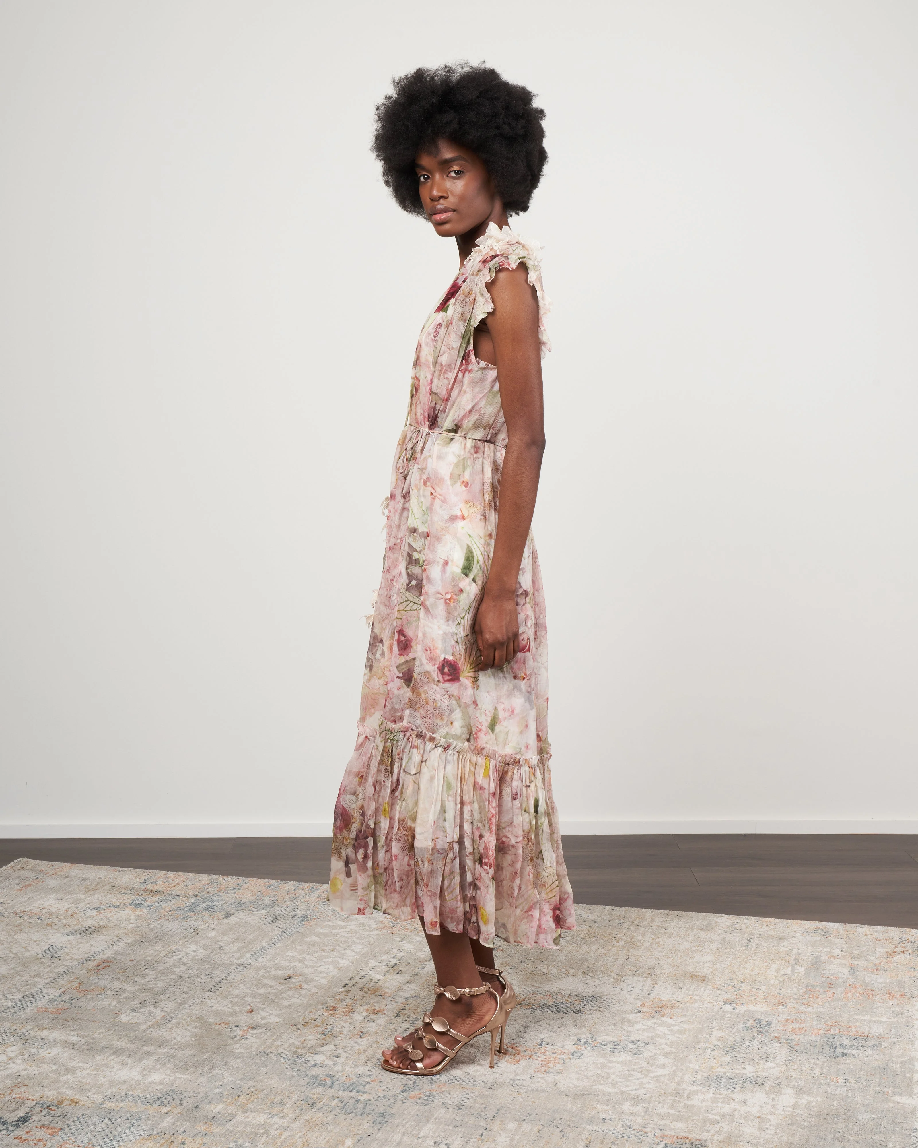dancer flutter dress - alabaster garden floral - Image 2