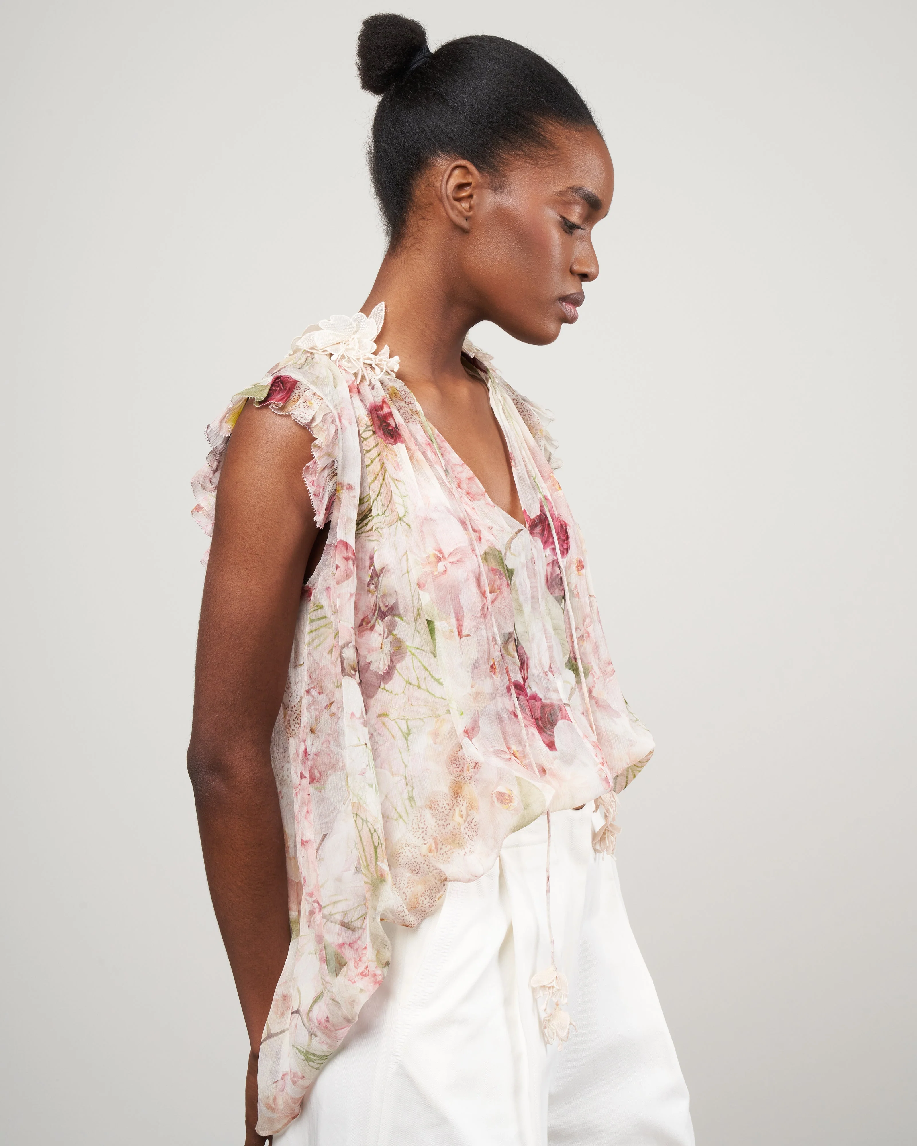 dancer flutter tank - alabaster garden floral - Image 3