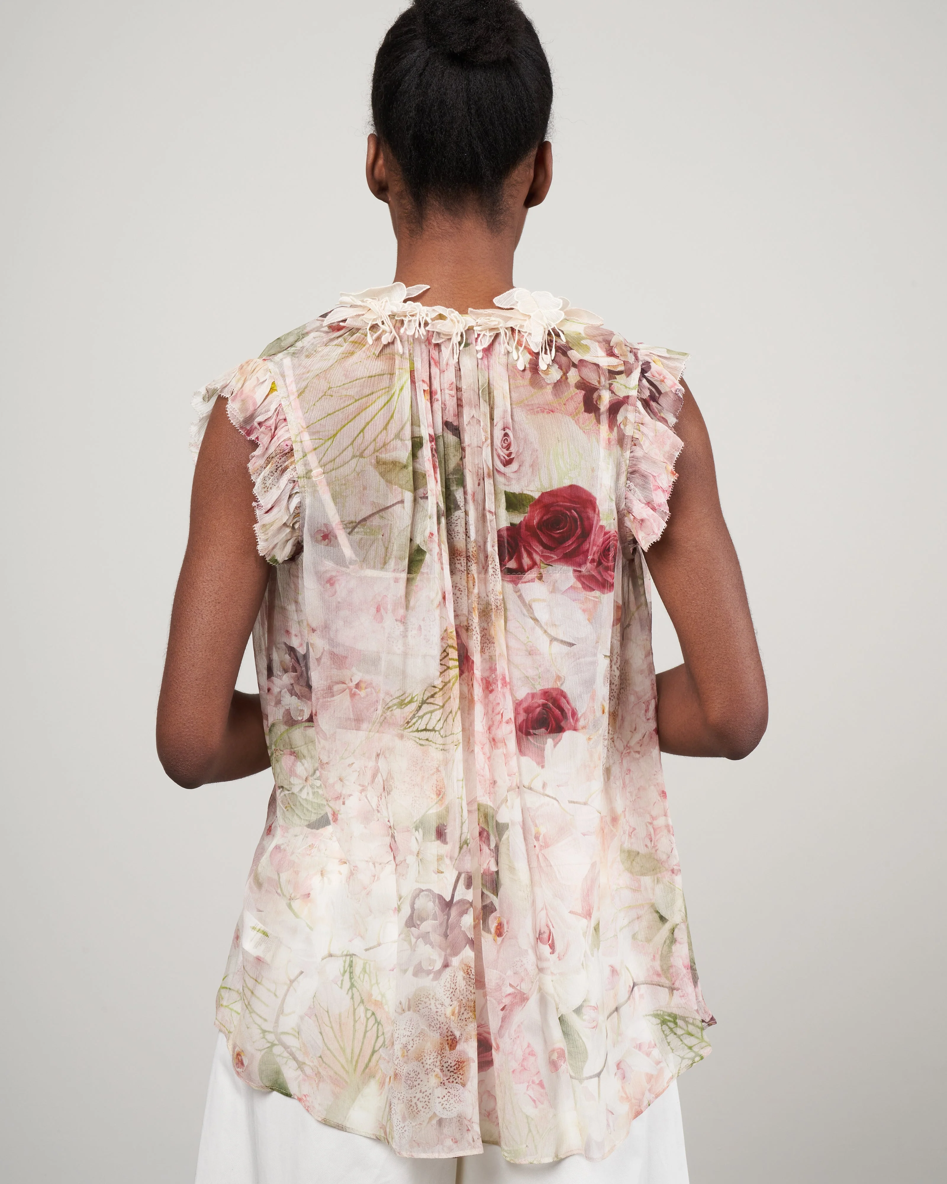 dancer flutter tank - alabaster garden floral - Image 4