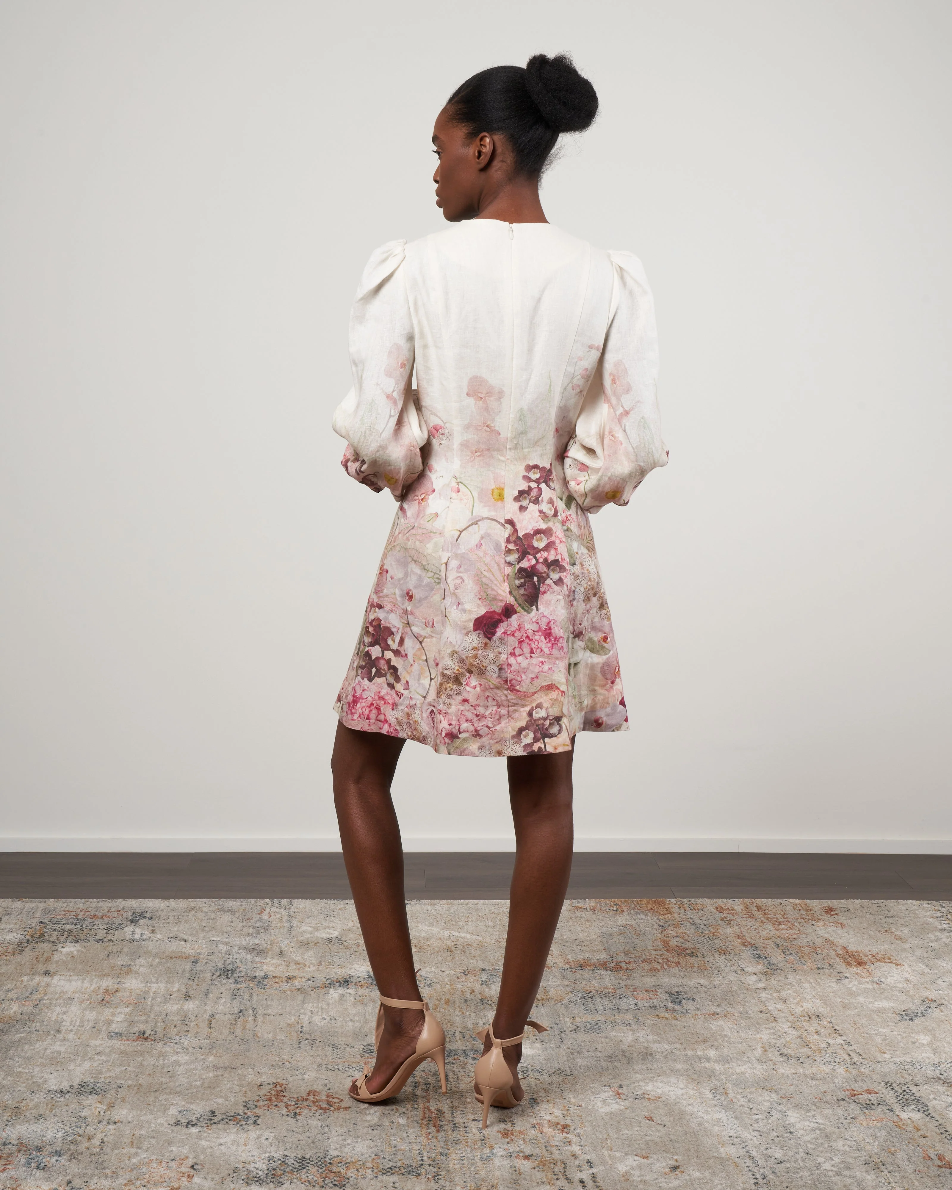 dancer hummingbird mini dress - alabaster garden floral - Image 3