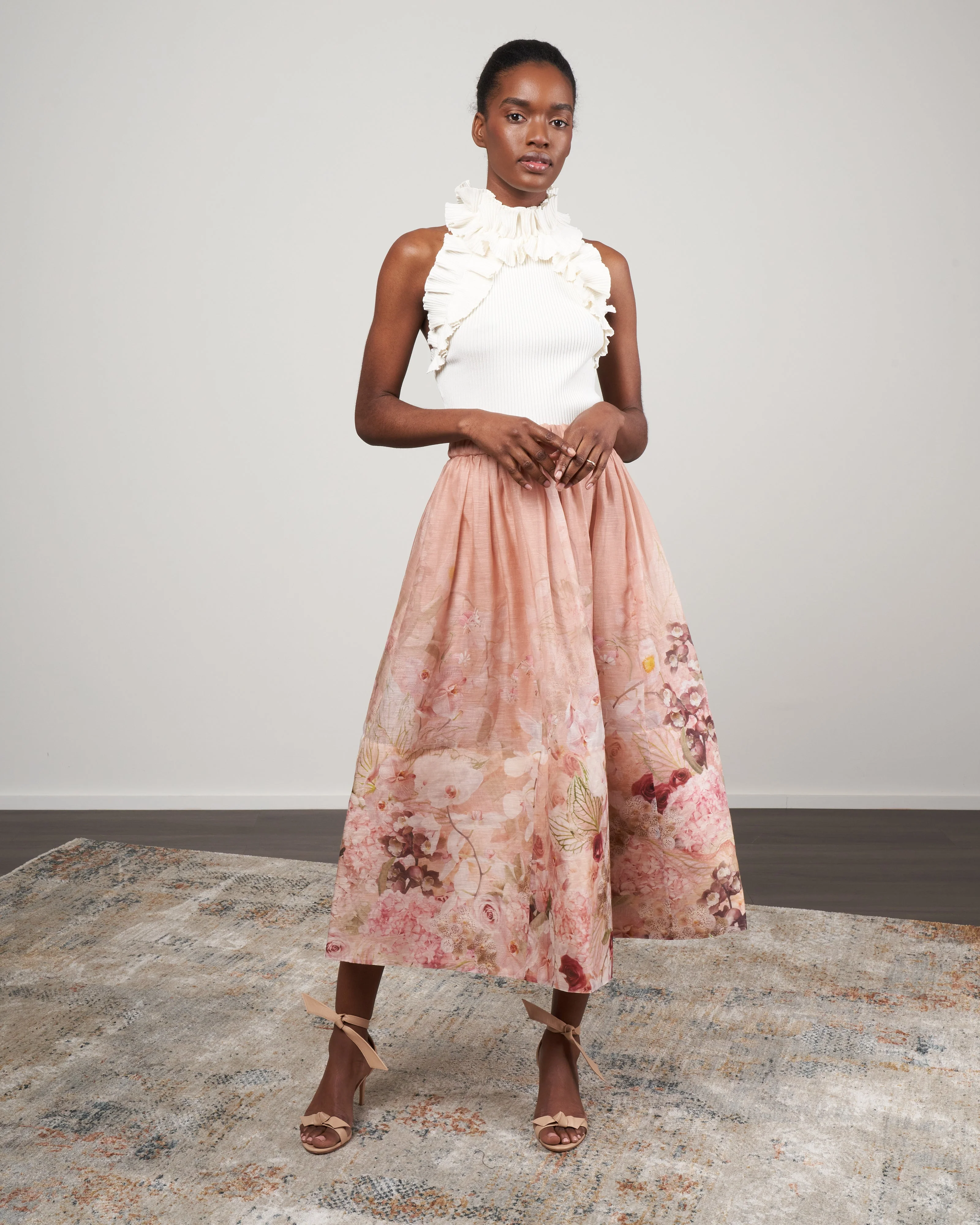 dancer ruffle tank - parchment - Image 2
