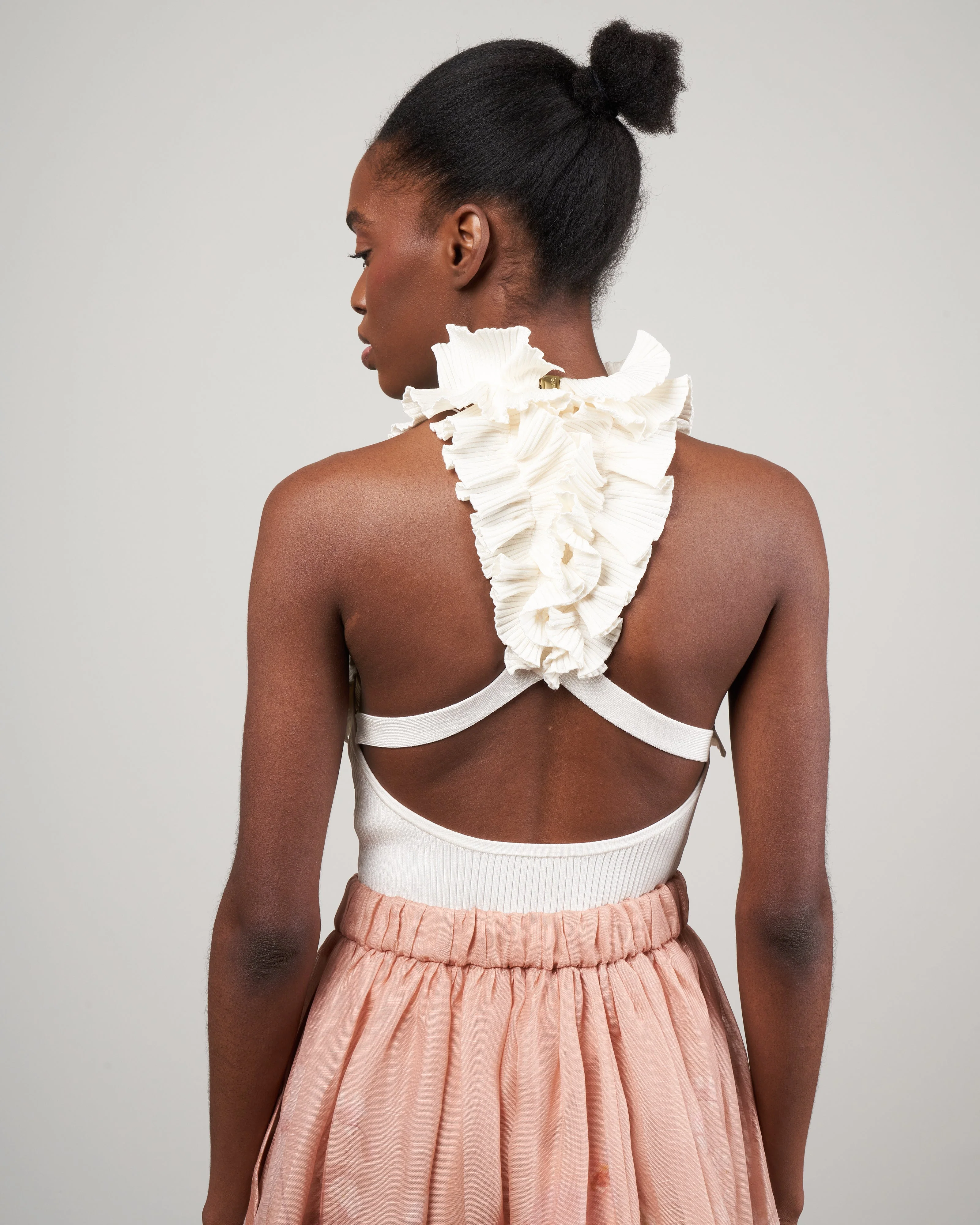 dancer ruffle tank - parchment - Image 4