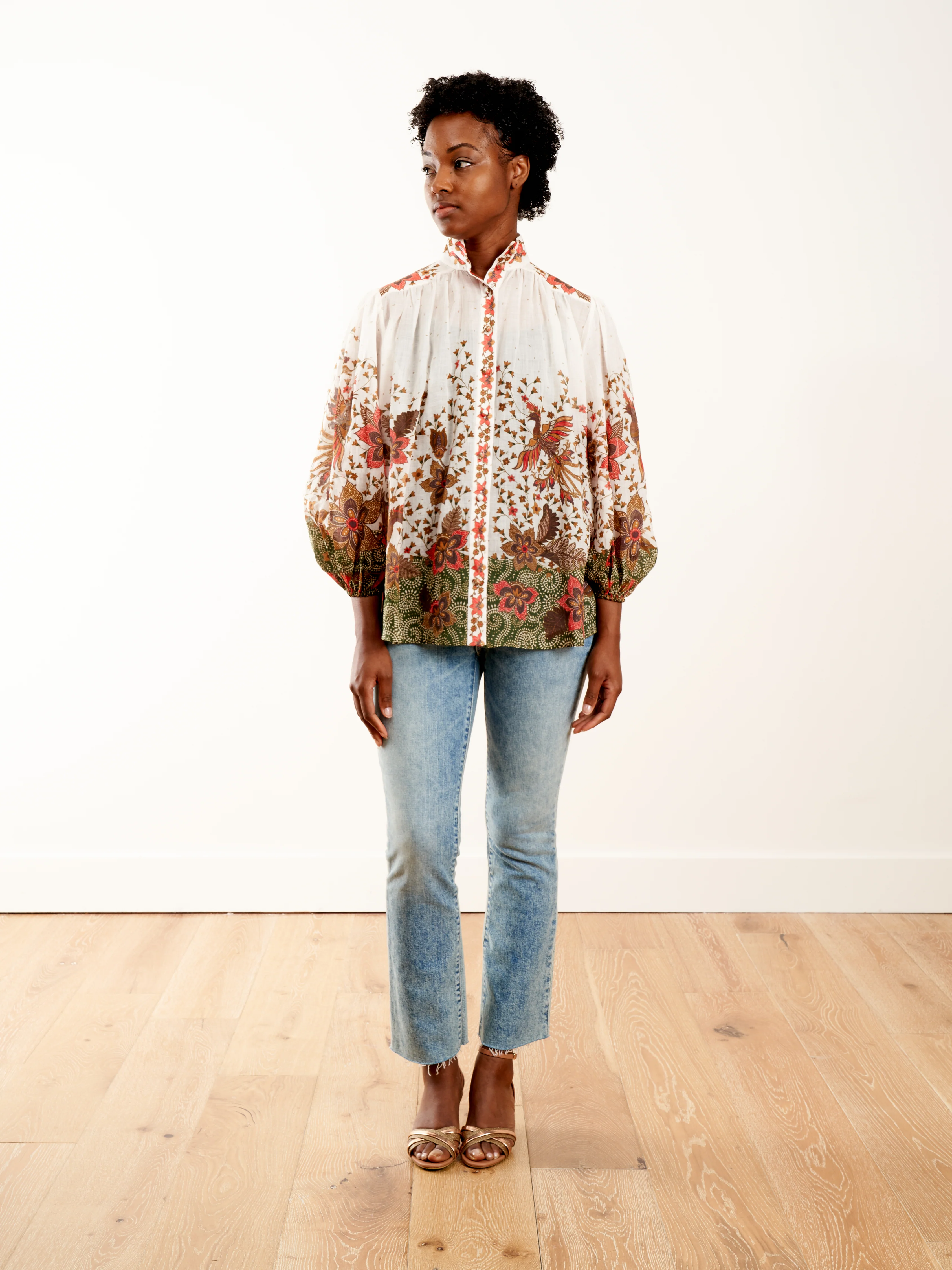 empire batik blouse - khaki batik - Image 2