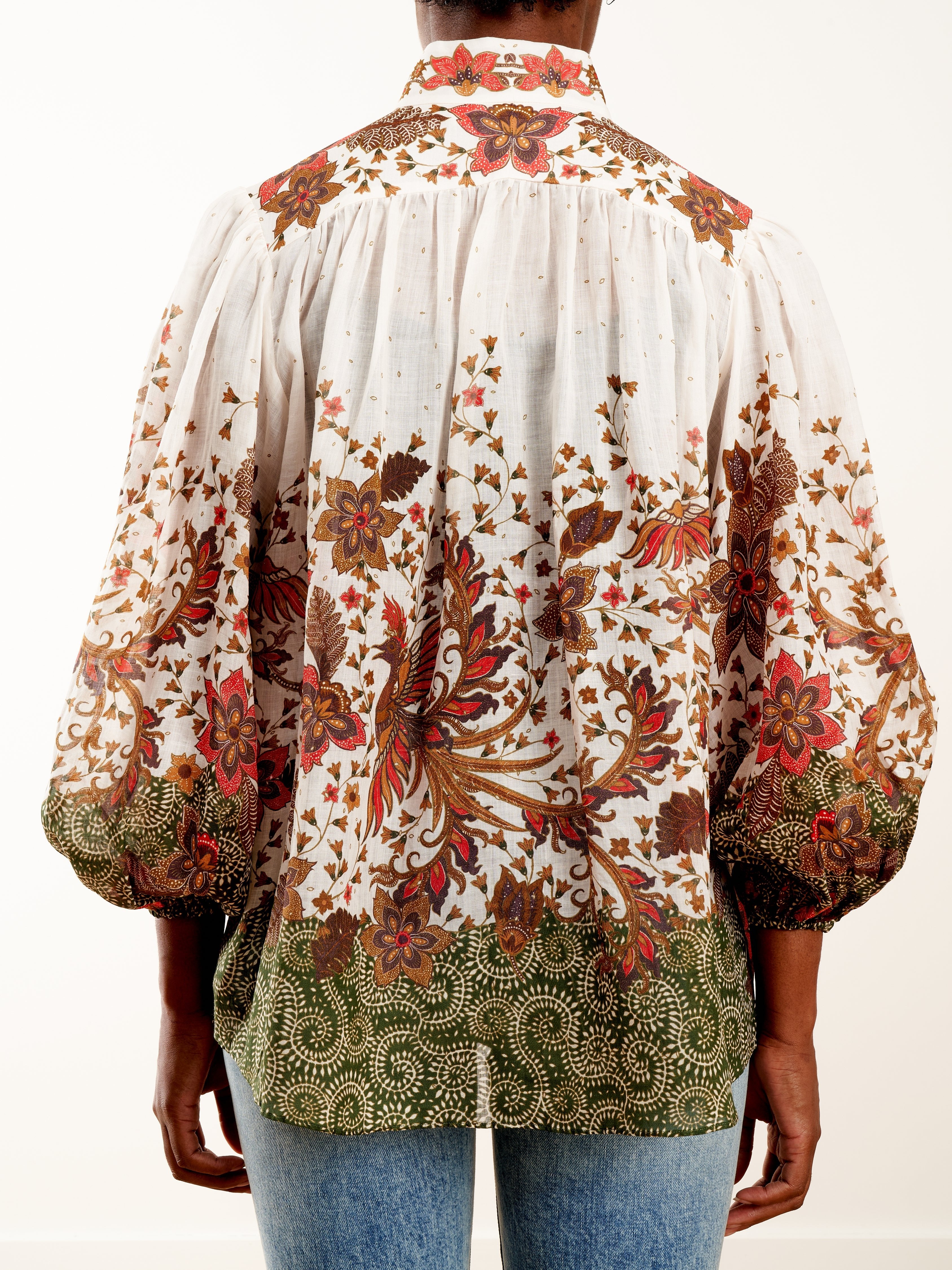 empire batik blouse - khaki batik - Image 5