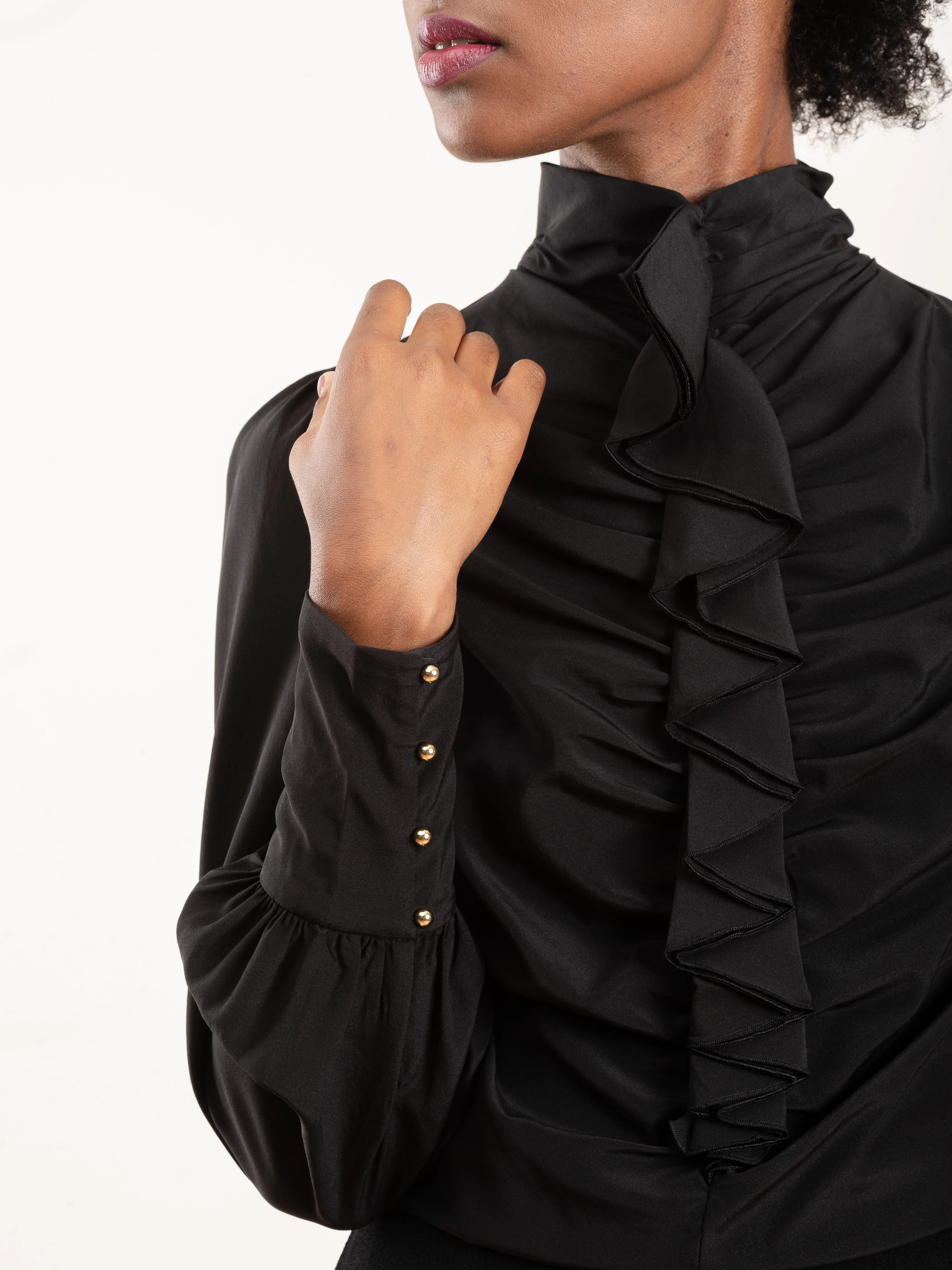 espionage cinched blouse - black - Image 4