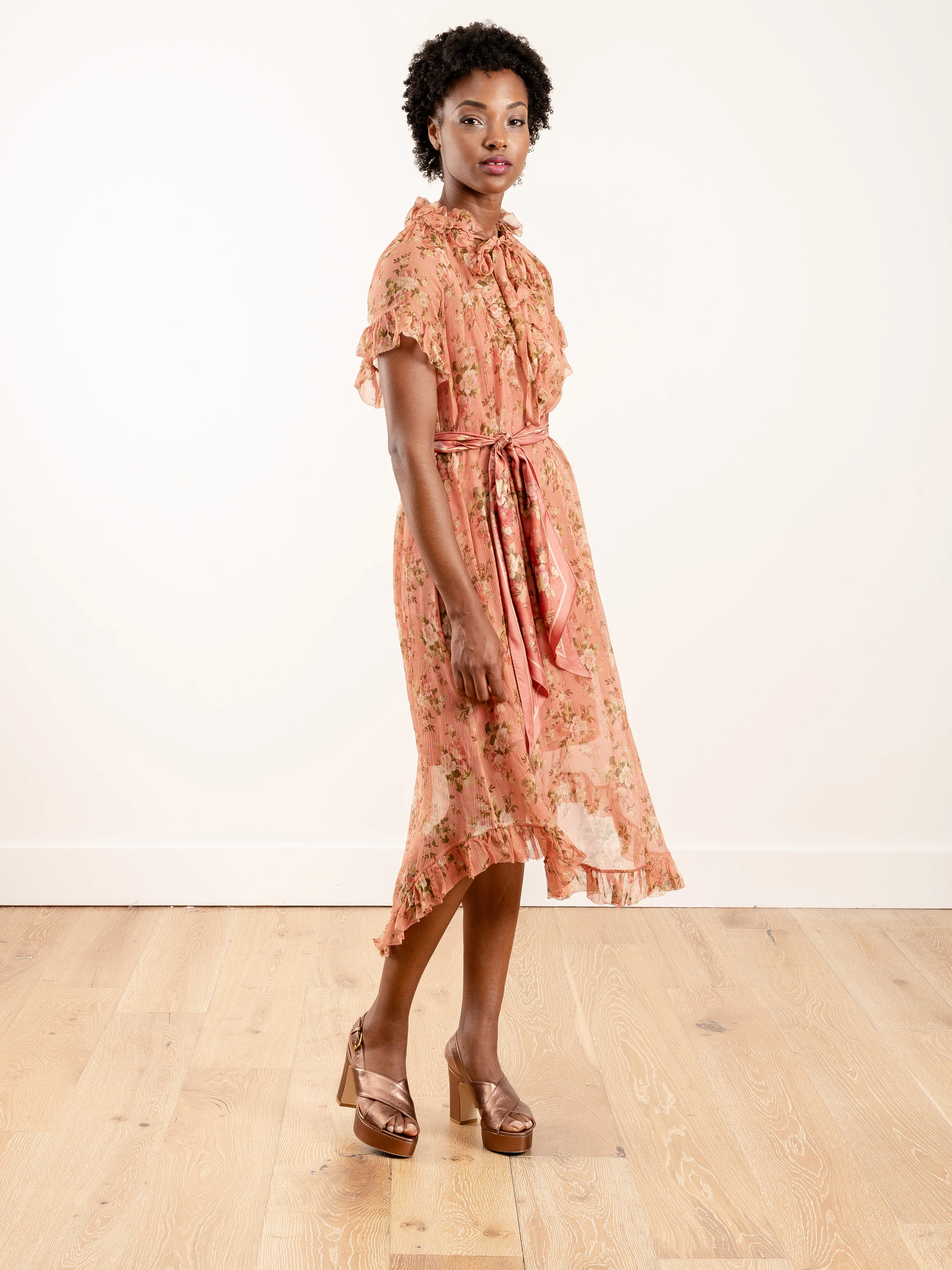 espionage frilled dress - rosewood floral - Image 2