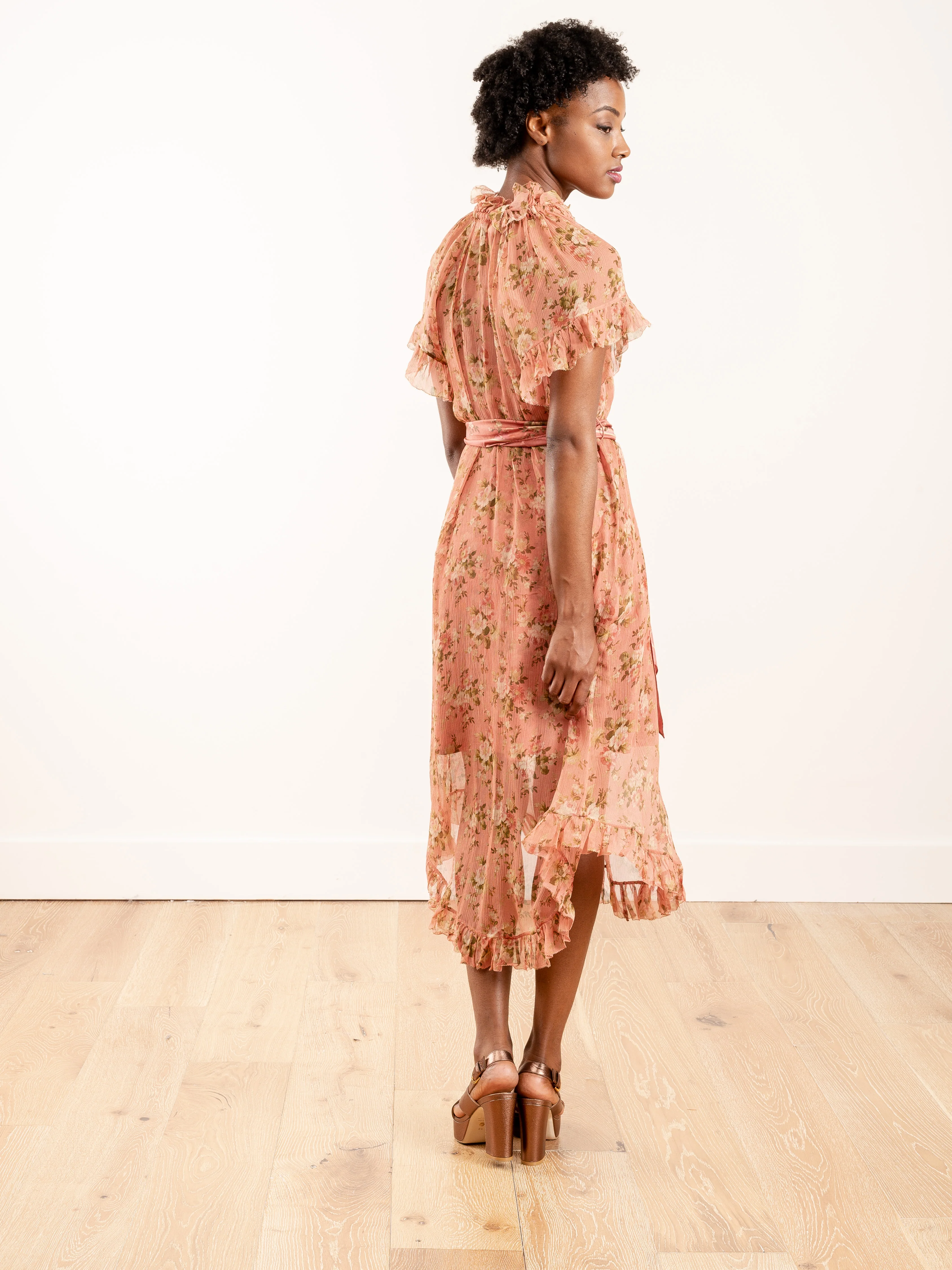 espionage frilled dress - rosewood floral - Image 3