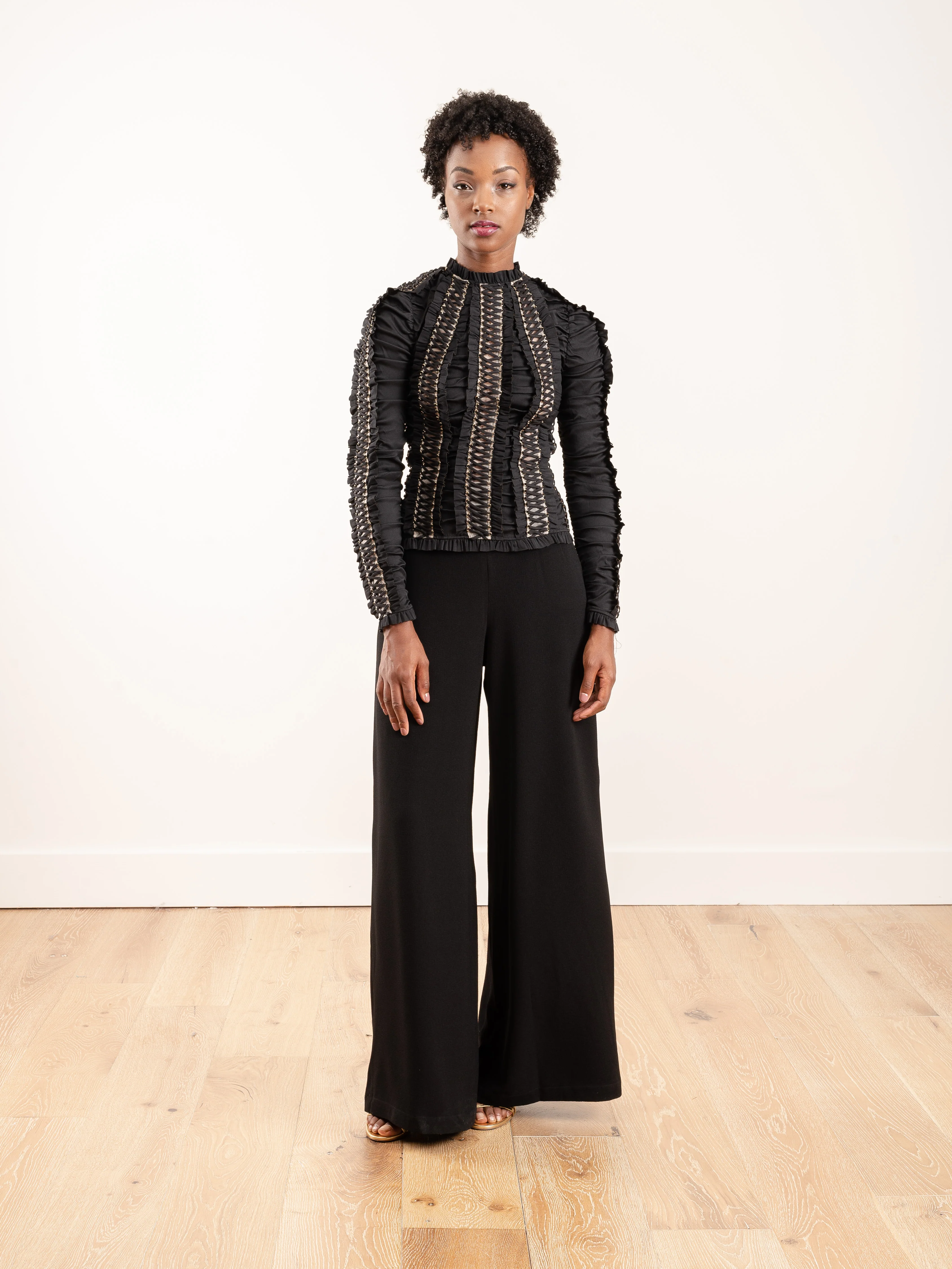 espionage lace-up bodice - black