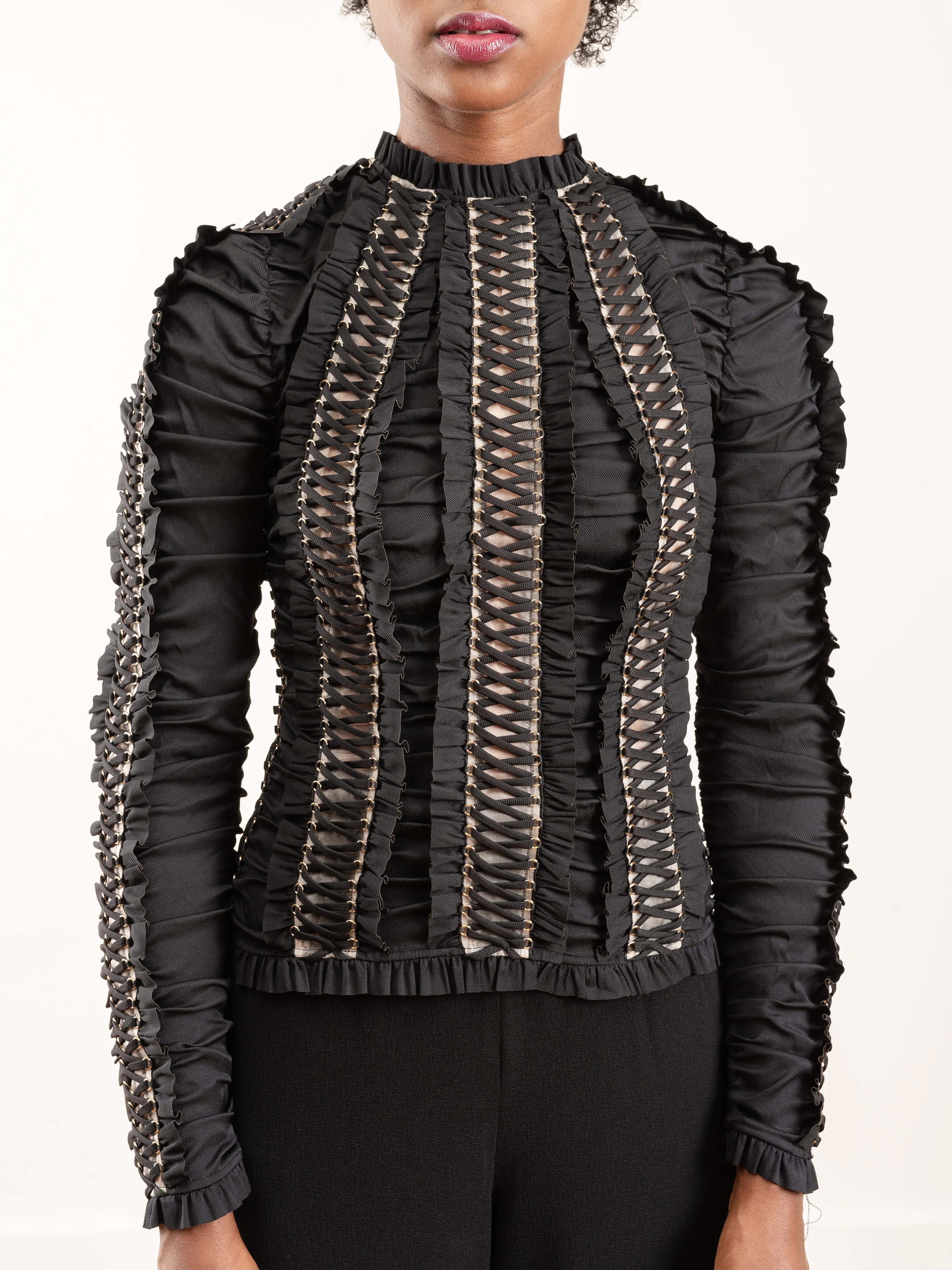 espionage lace-up bodice - black - Image 5