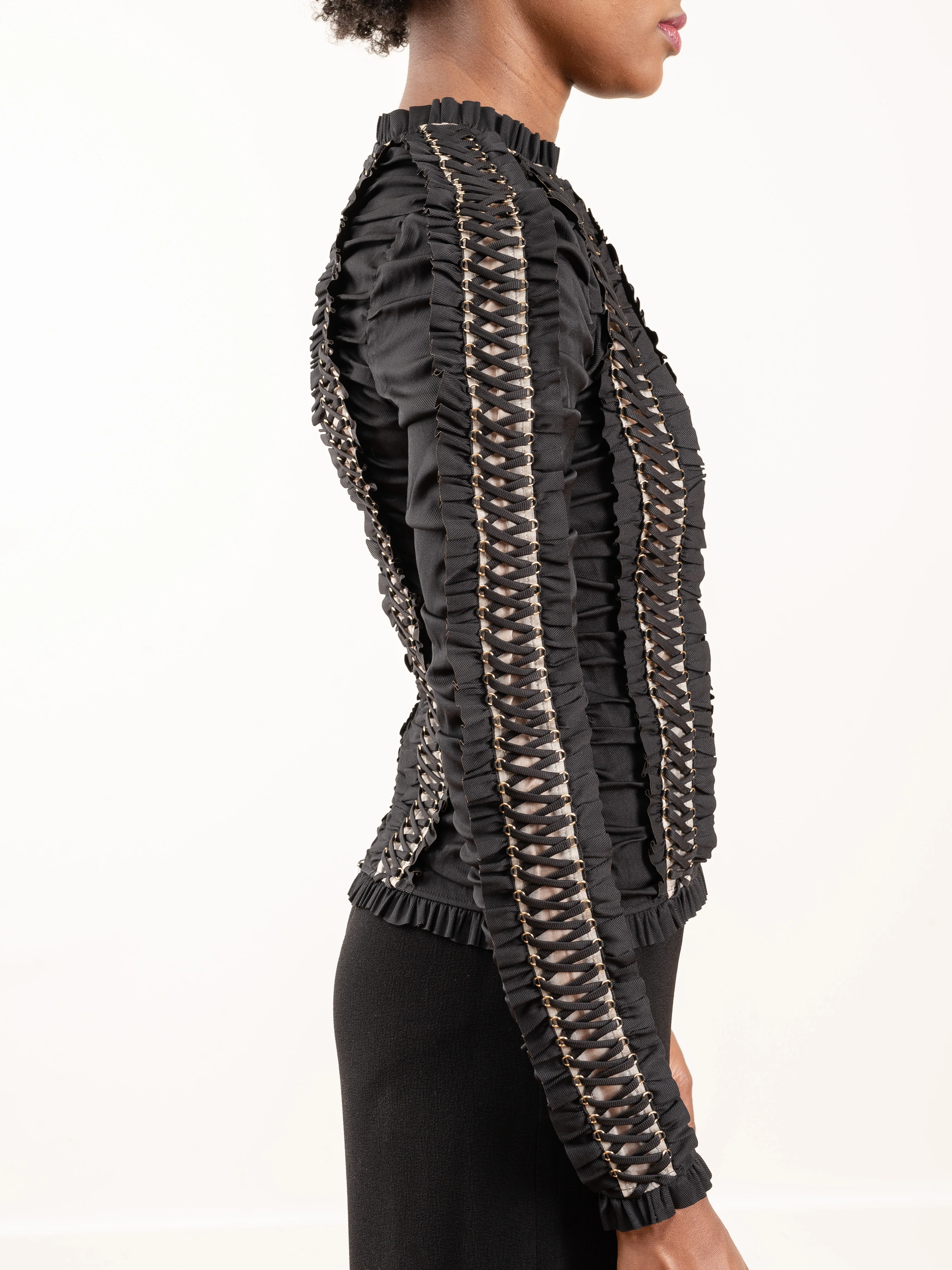 espionage lace-up bodice - black - Image 6