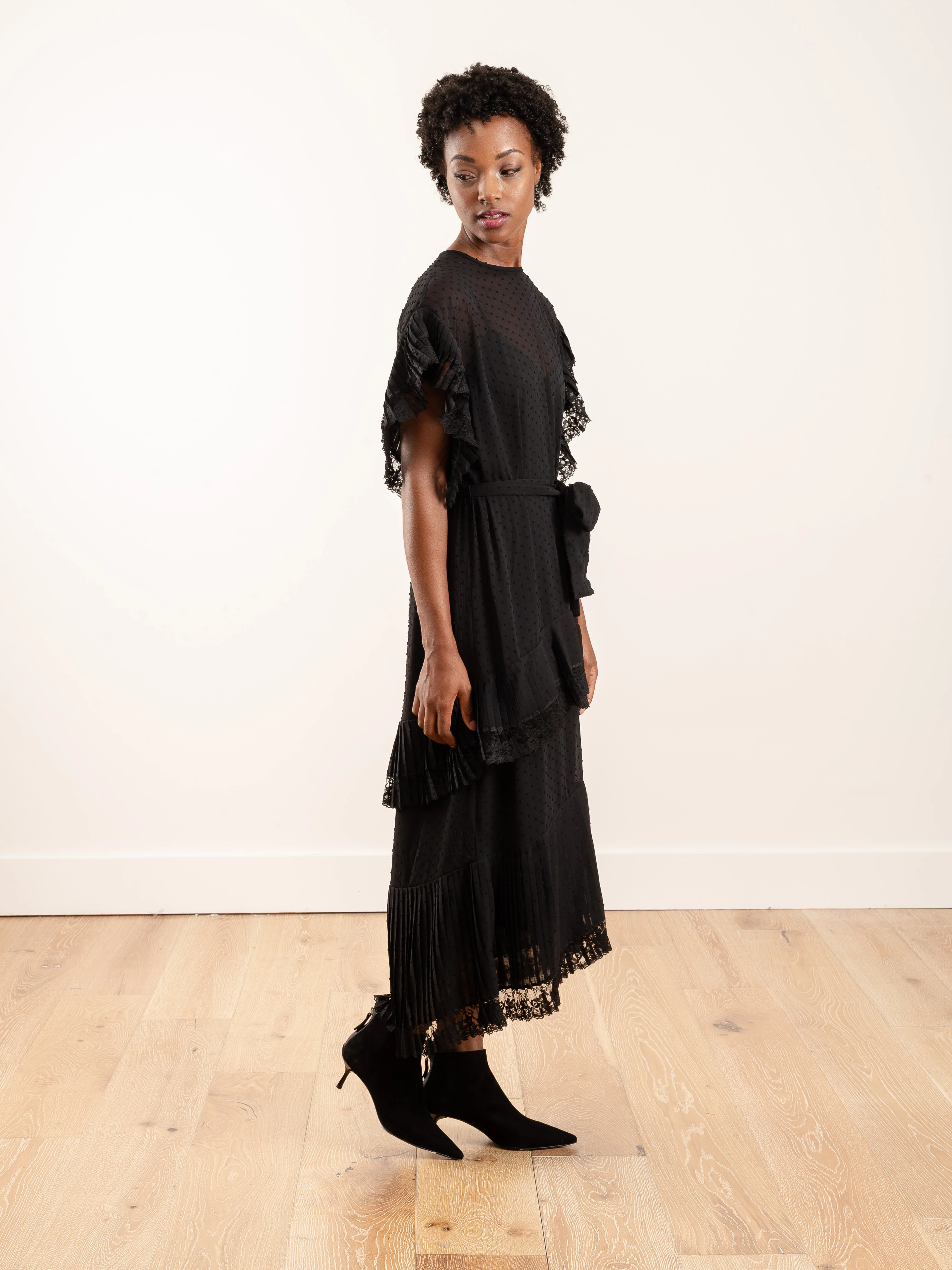 espionage pleat frill midi dress - Image 3