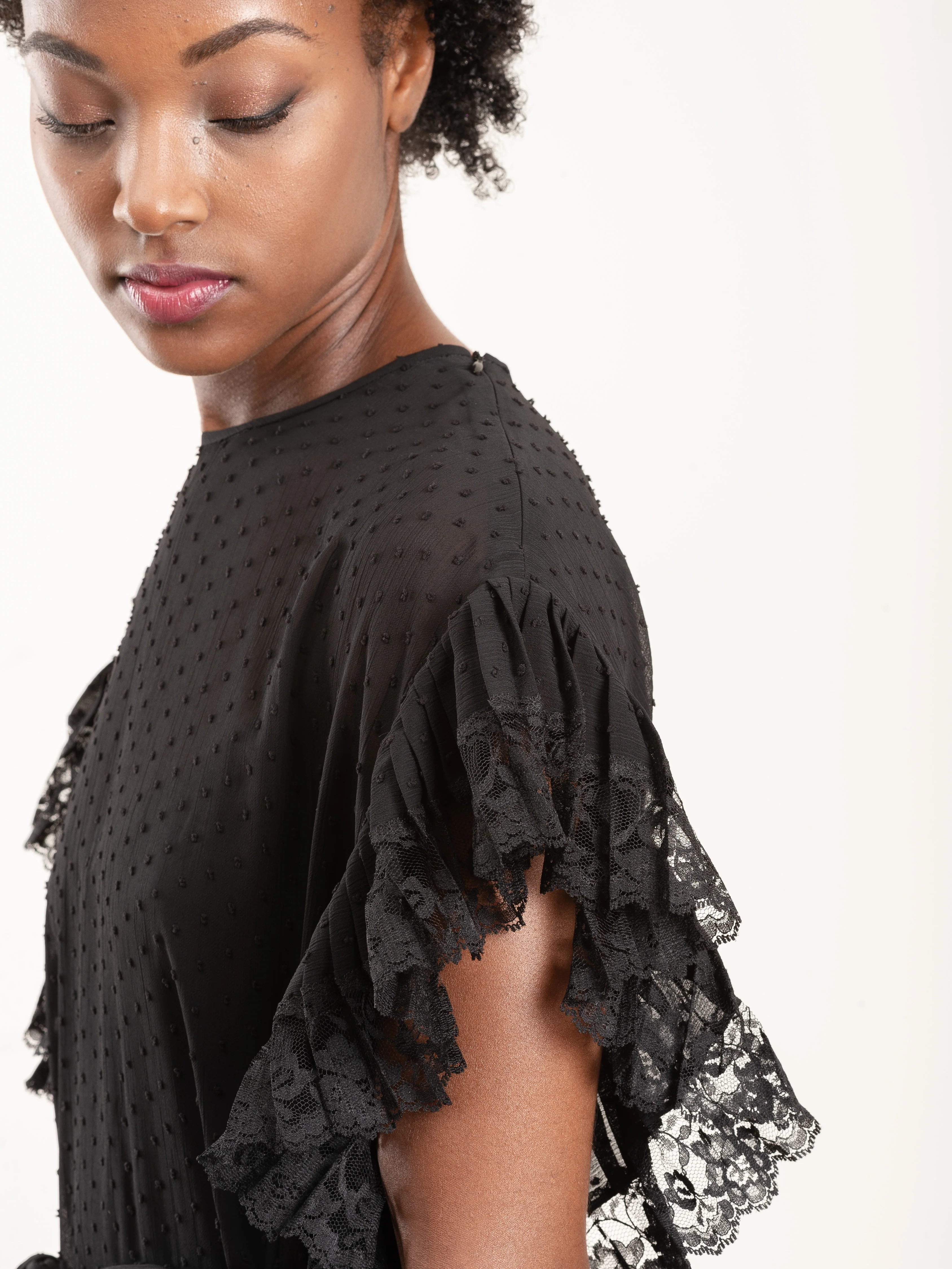 espionage pleat frill mini - black - Image 4